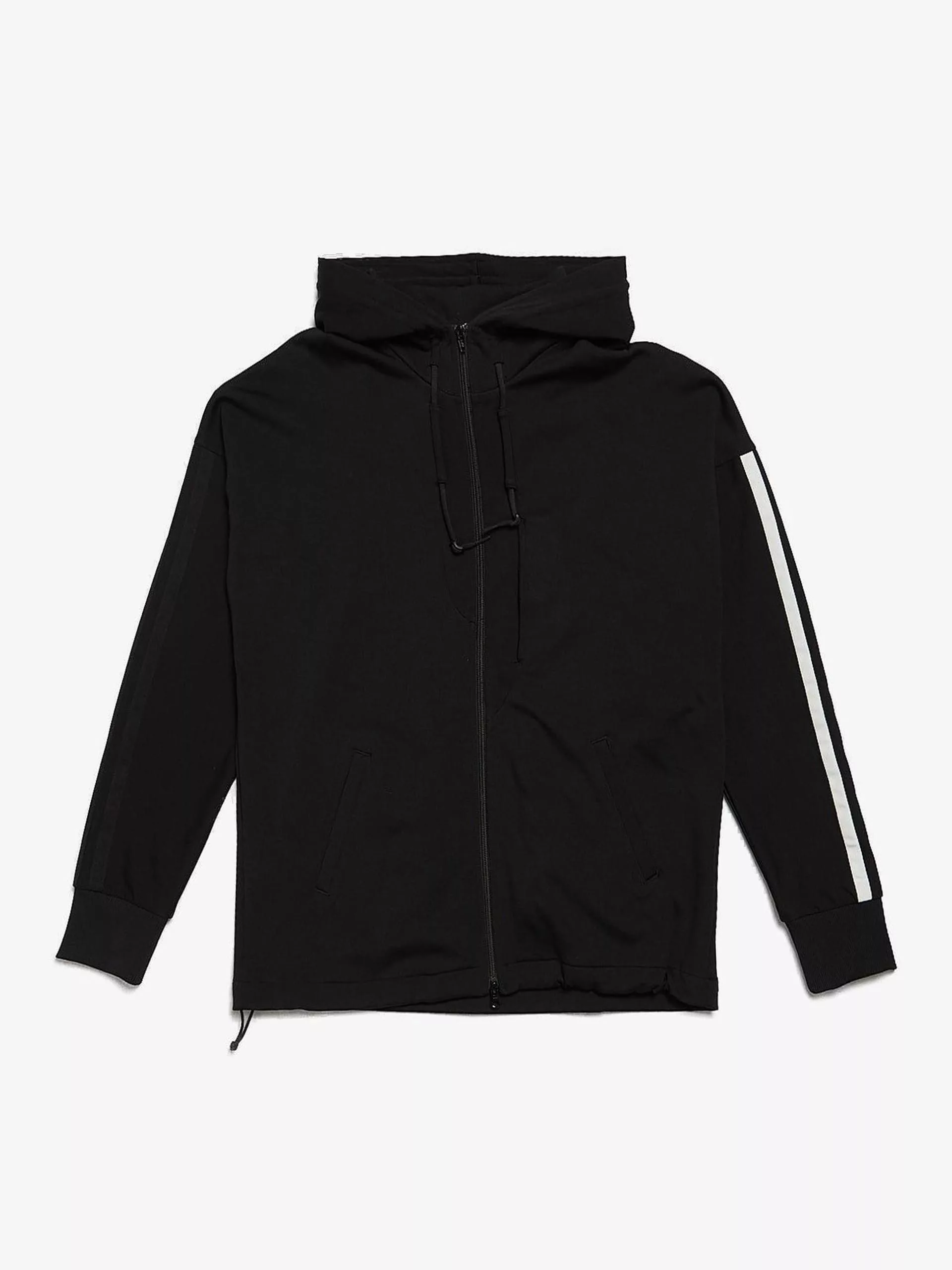 Y-3 Parkas Y-3 Black Nylon Three Stripes Sleeve Jacket