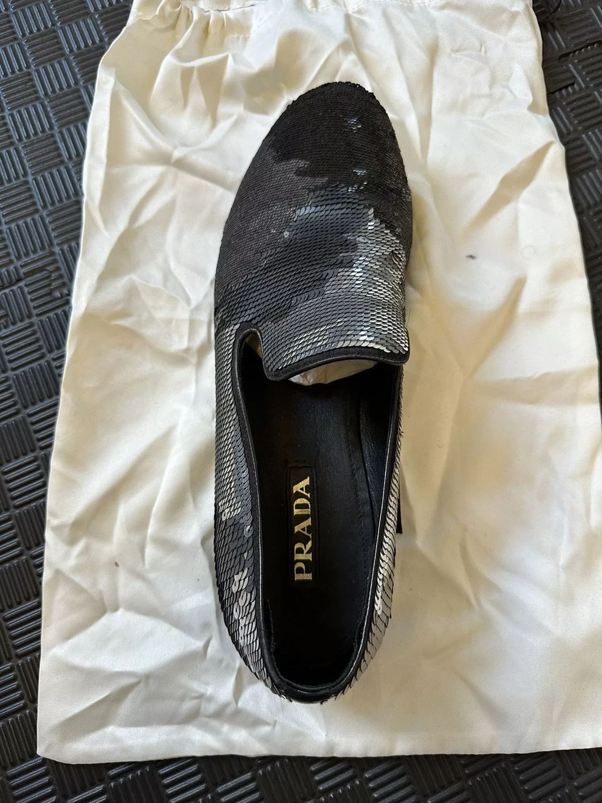 Prada Formal Shoes Sequin Prada loafers Black