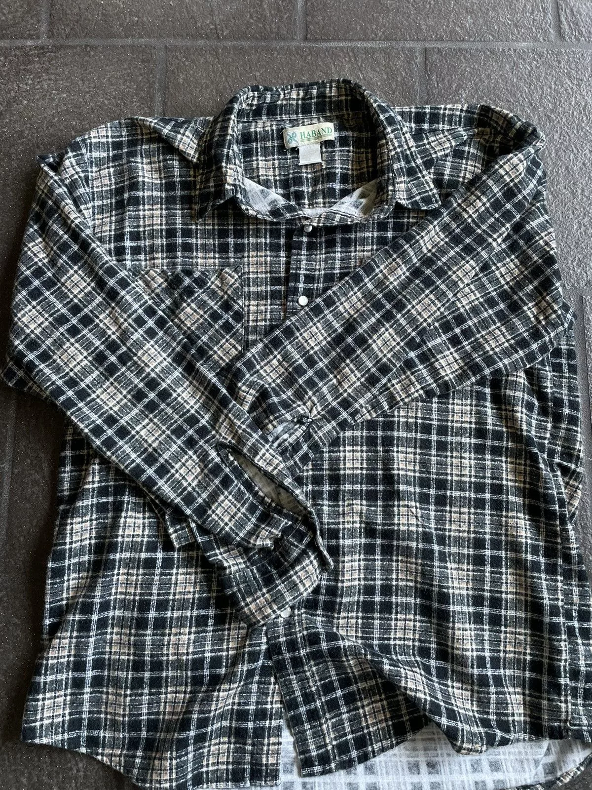 Haband Shirts Button Ups Vintage Haband Black Flannel