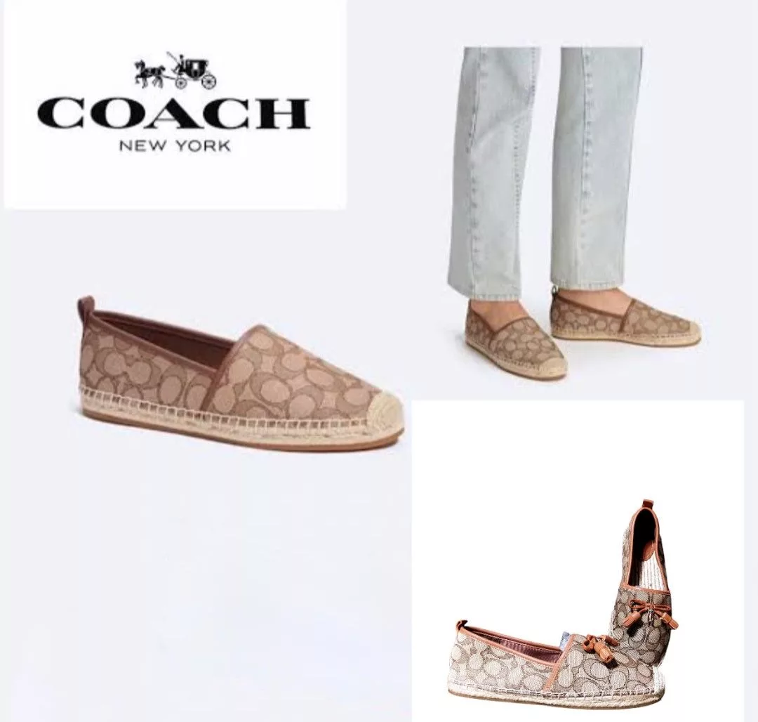 Coach Platforms Coach Carson Espadrille Khaki/Saddle Brown