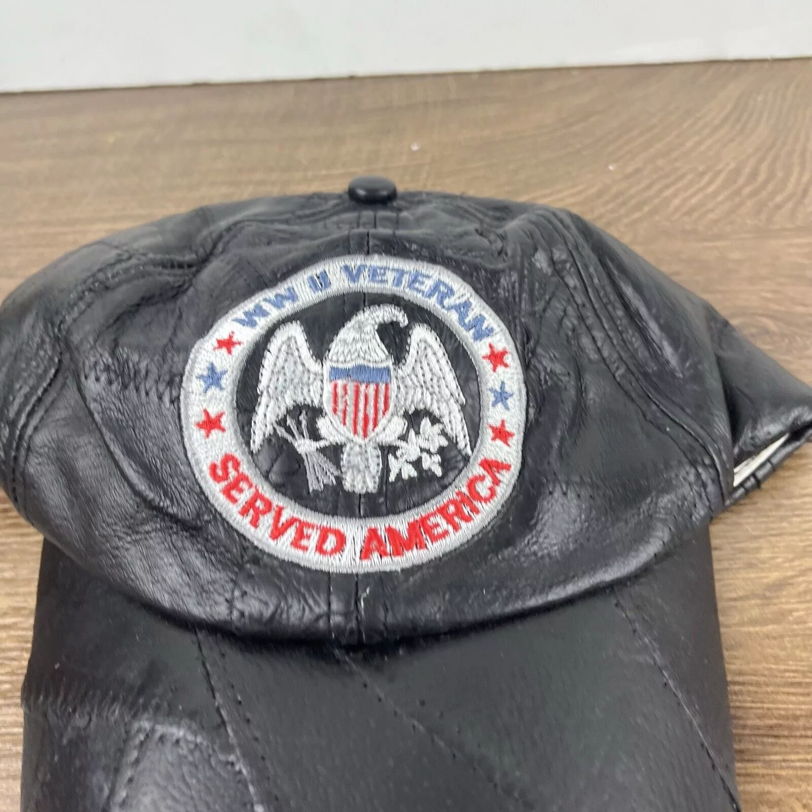 Other Hats Other WWII Veteran Hat World War 2 Vet Black Adjustable Hat Black