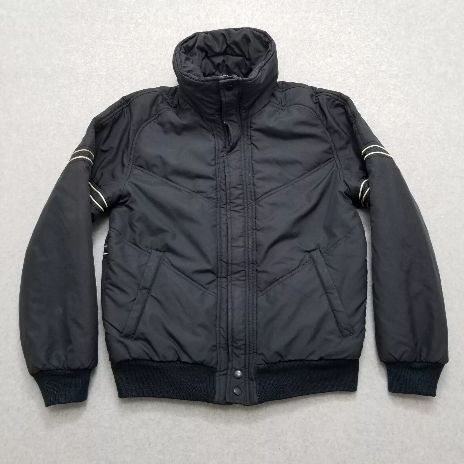 Other Bombers Other Profile Jacket Mens Medium Black Full Zip Pockets