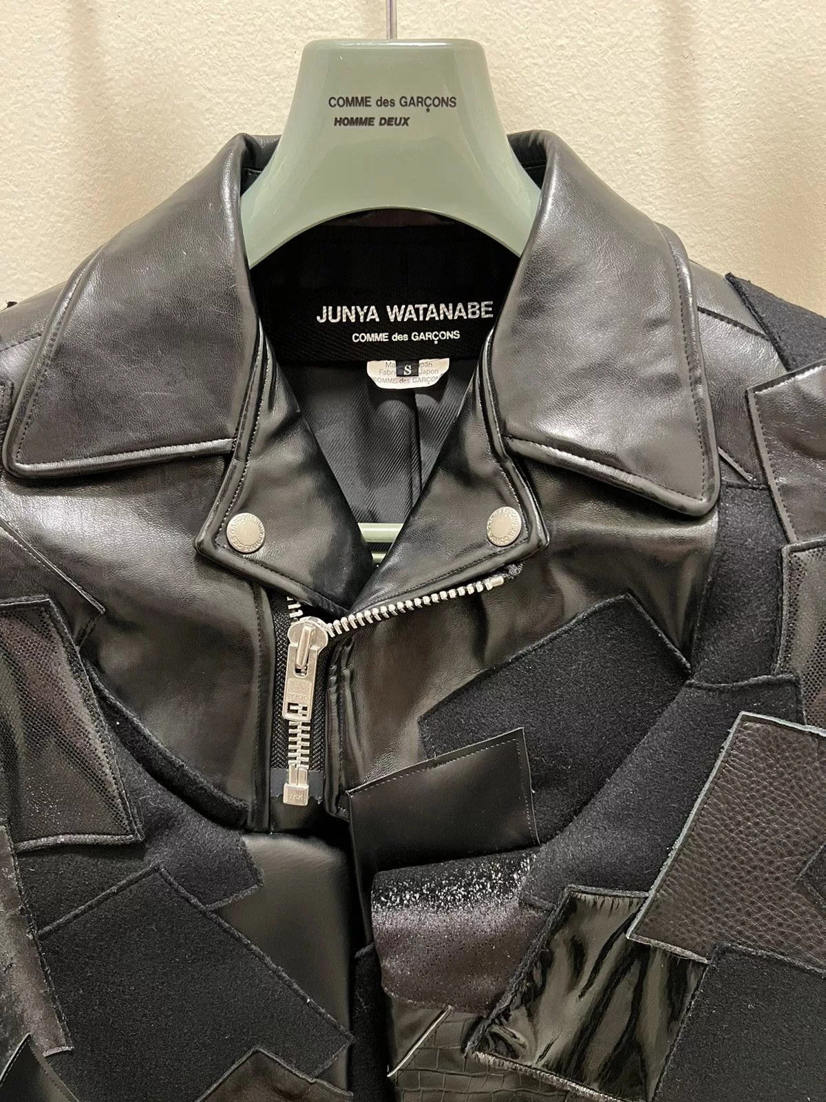 Comme des Garcons Leather Jackets Comme des Garcons × Junya Watanabe Junya Watanabe AD14 Runway Leather Jacket Black