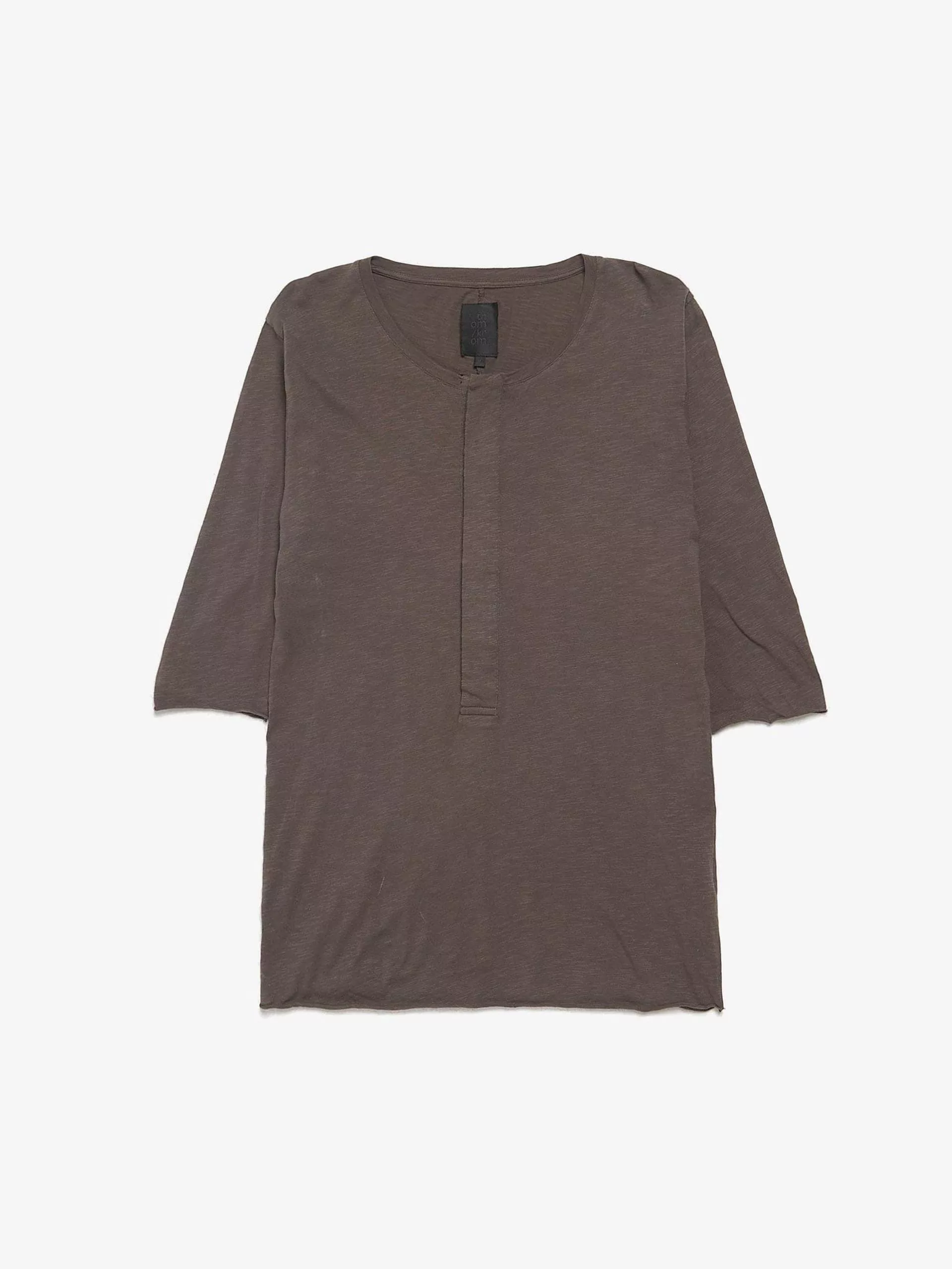 Thom Krom Long Sleeve T Shirts Thom Krom Brown Front Buttoned 3/4 Sleeved Longsleeve