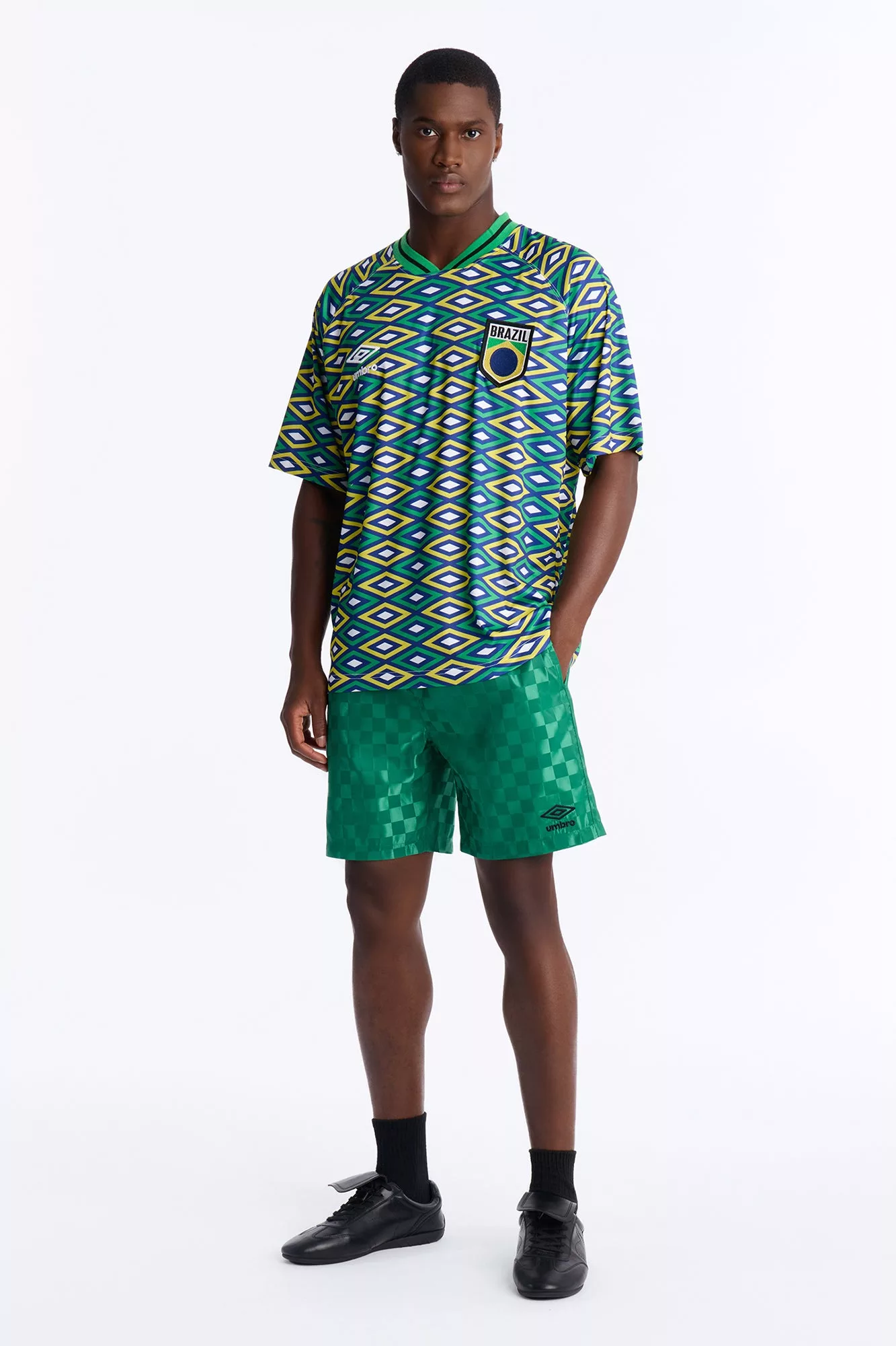 Umbro Checkered Soccer Shorts - Green