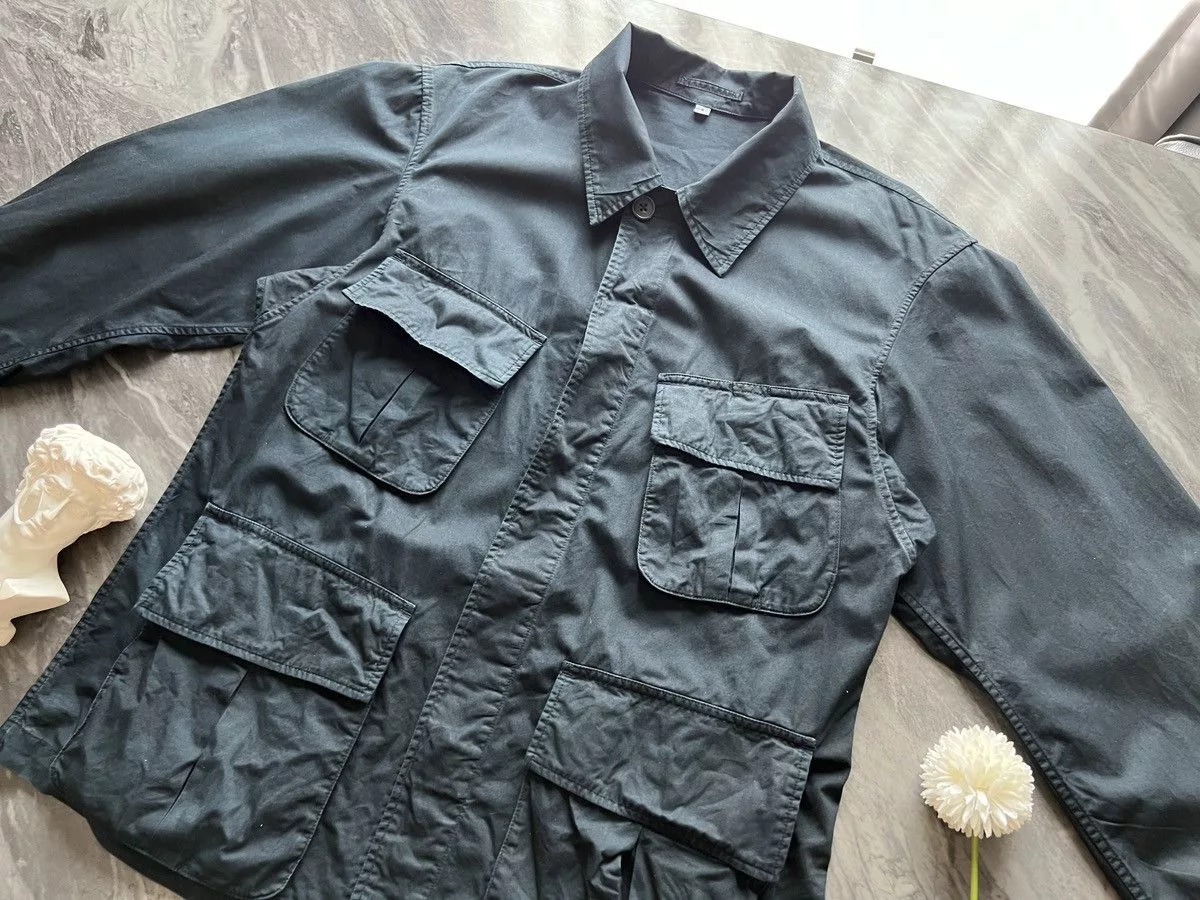 Japanese Brand Shirts Button Ups Japanese Brand × Uniqlo UNIQLO : Shirt Button Ups Oblique 4 Pocket Black Vintage