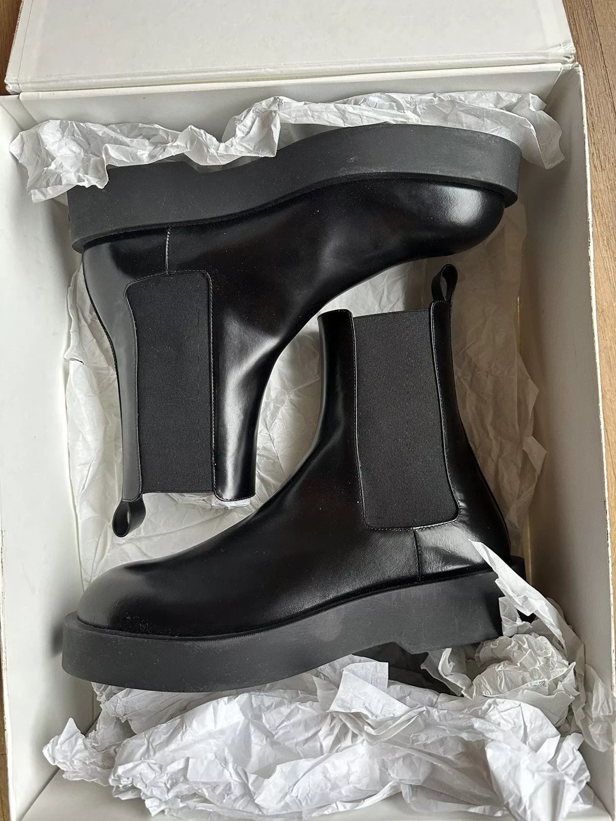 Jil Sander Boots Jil Sander Round Toe Chelsea Boot Black