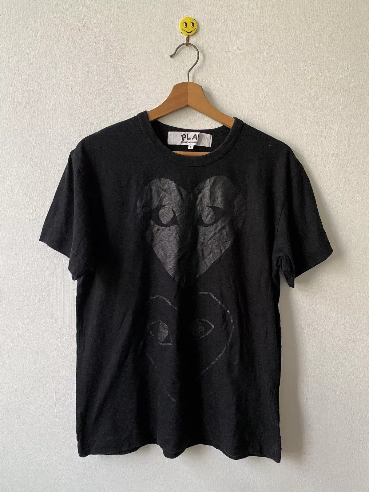 Comme des Garcons Short Sleeve T Shirts Comme des Garcons × Comme des Garcons PLAY × Japanese Brand AD2018 Play Comme Des Garcons Big Logo Tee Black