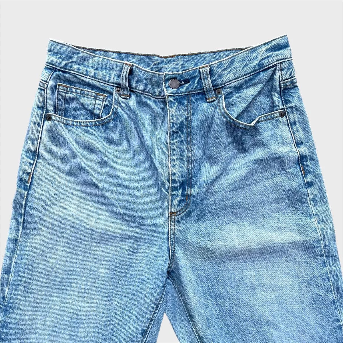Jean Denim 🔥 Gu Jeans Light Blue Distressed Denim W29 🔥 Streetwear