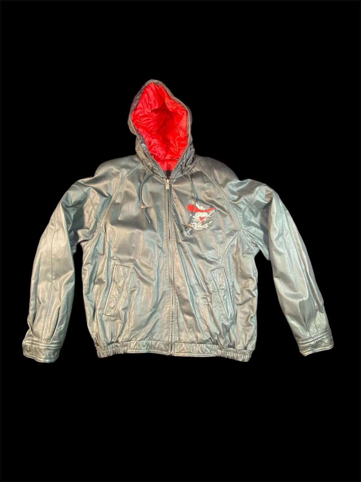 Mirage Leather Jackets Mirage × Vintage VTG 90s Vintage Mirage First String Leather UNLV Bomber Black