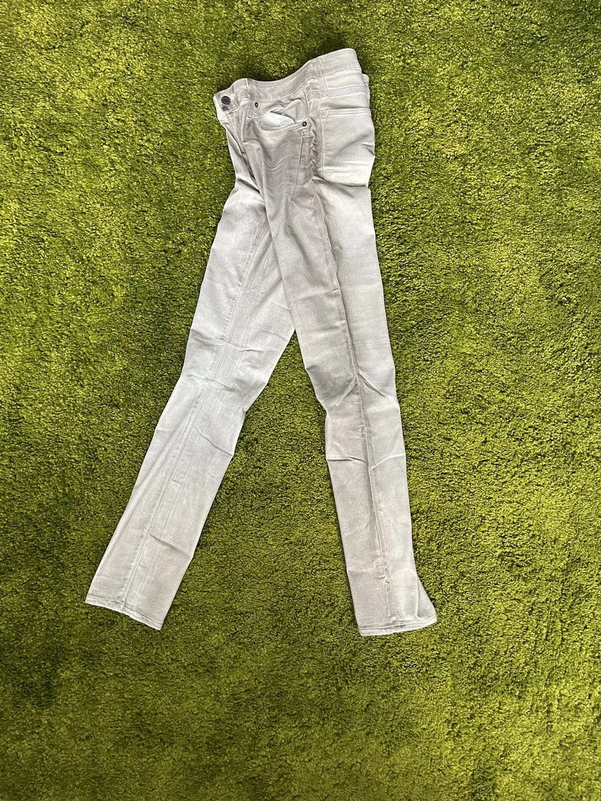 Helmut Lang Jeans Helmut Lang × Vintage Helmut Lang avant garde silver glittered waxed jeans denim Gray Avant-Garde