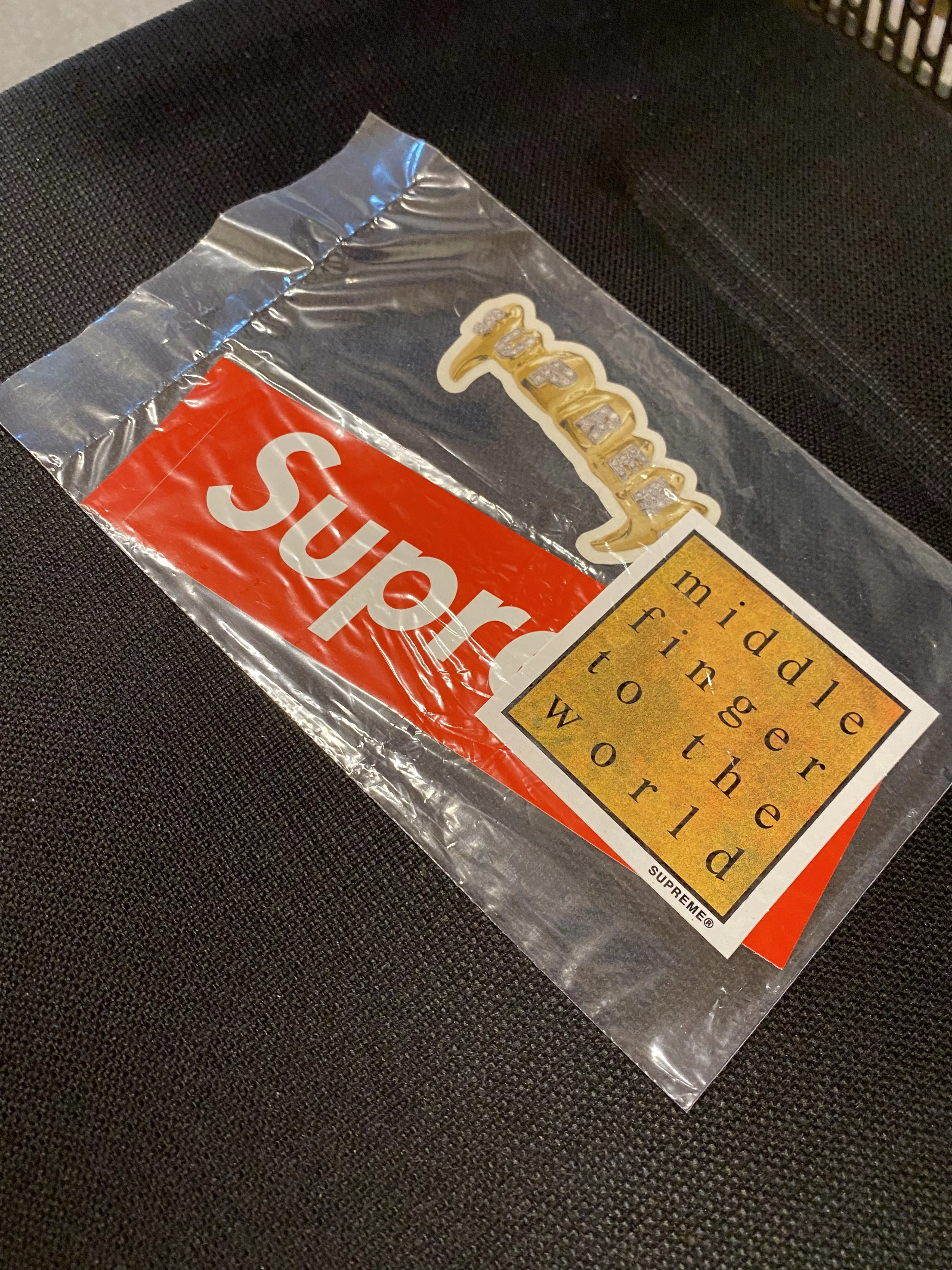 Supreme Miscellaneous Supreme sticker pack grills middle finger Orange