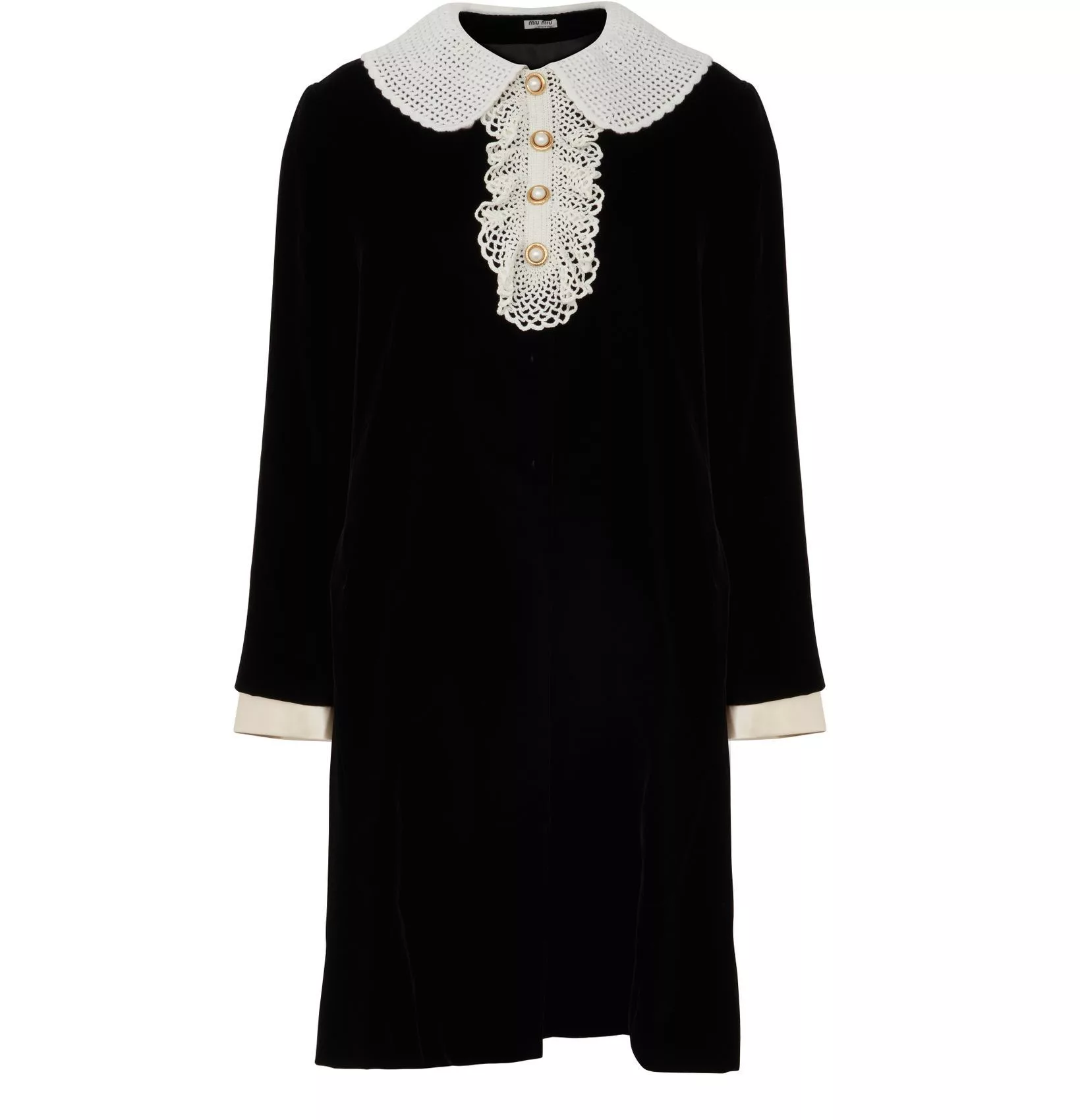 Miu Miu Jackets Miu Miu o1la1rc1a0724 Long Jacket in Black