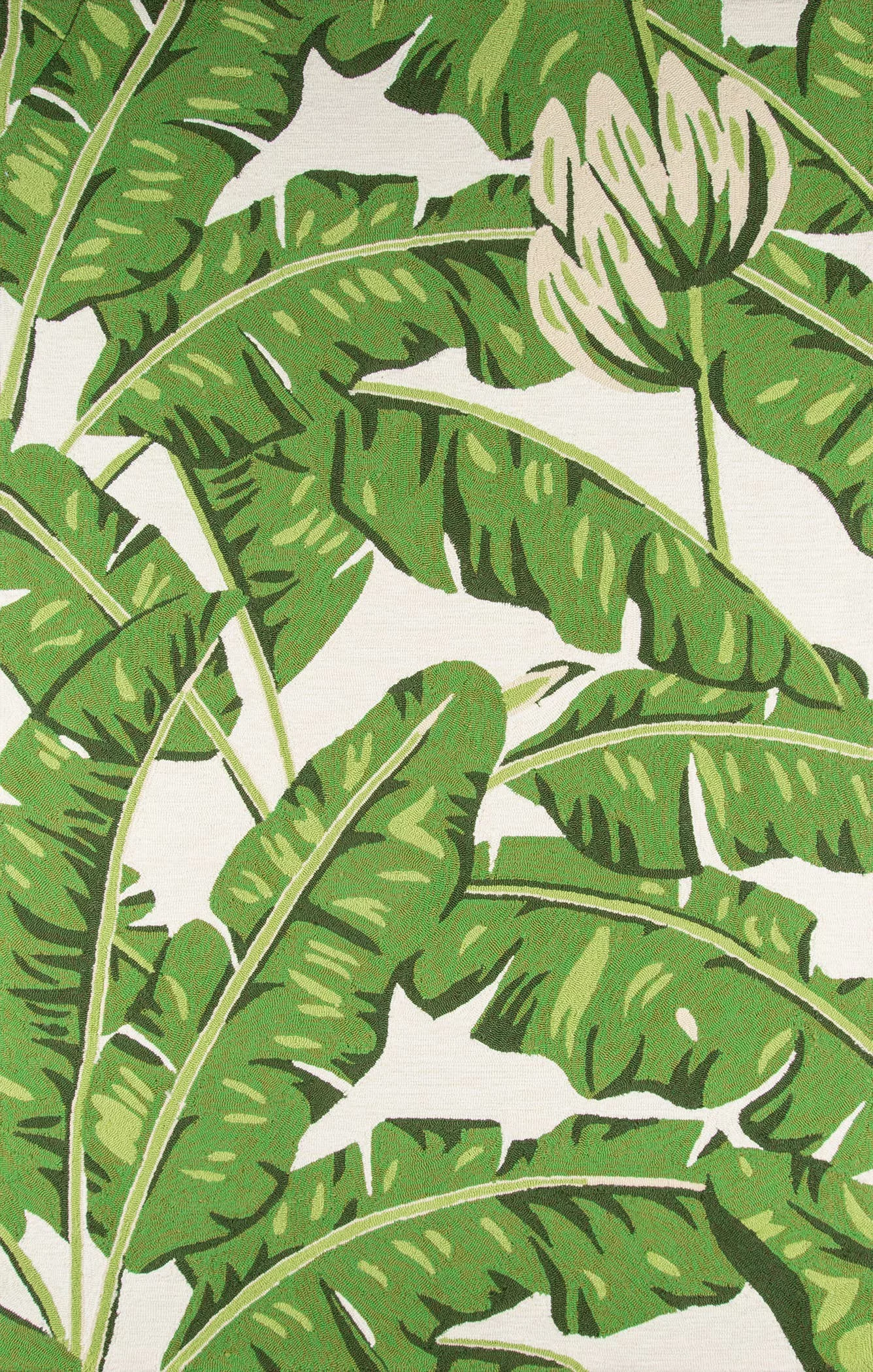 Momeni Veranda Green Leaves Indoor/Outdoor Area Rug – 5' × 8'