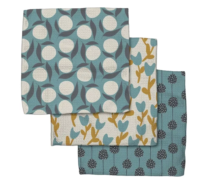 Polka Dot Blooms Dischcloth Set