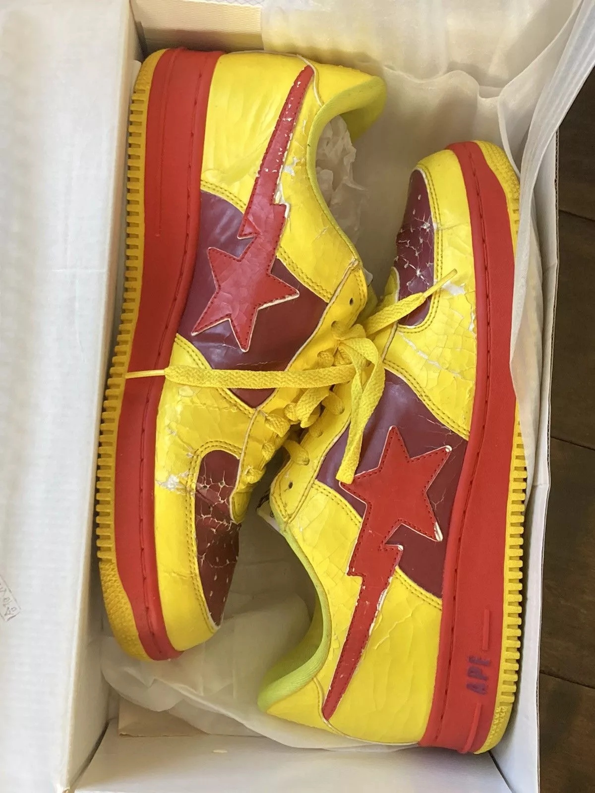 Bape Low Top Sneakers Bapesta Red