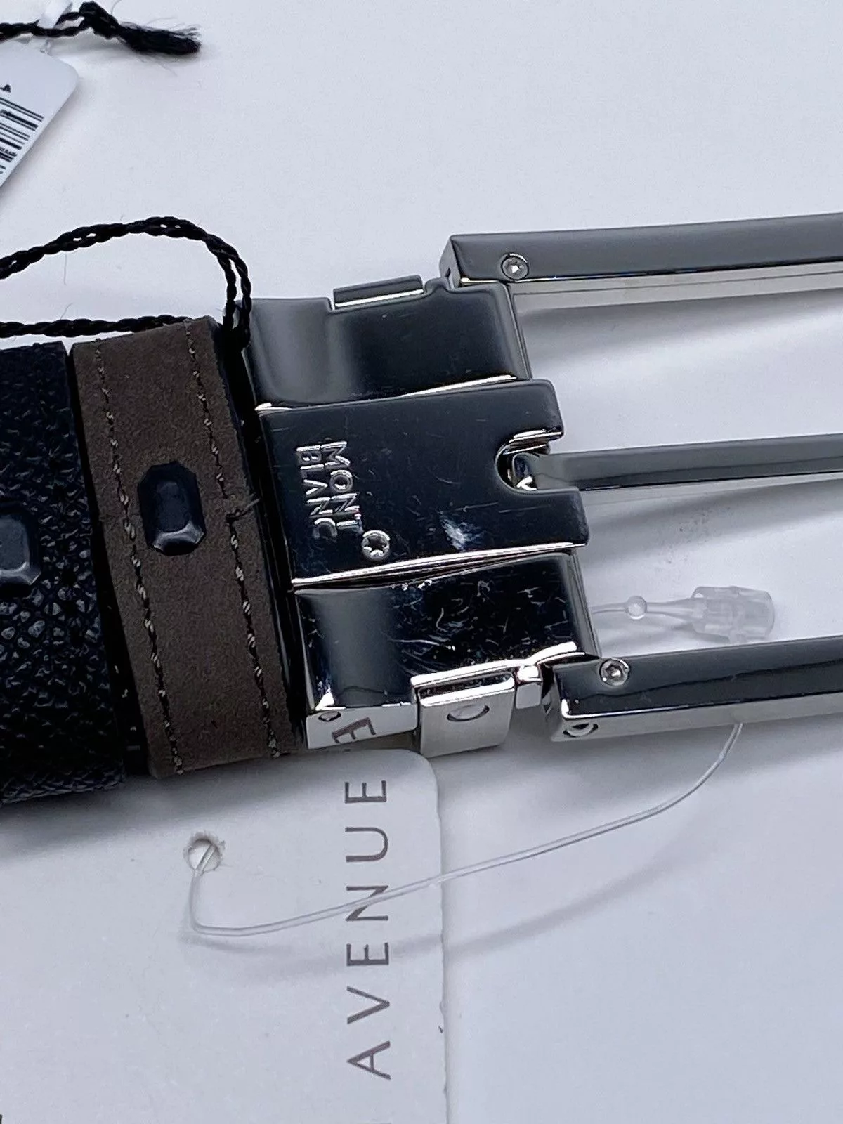 Montblanc Belts Montblanc Trapeze Adjustable & Reversible Leather Belt Gray