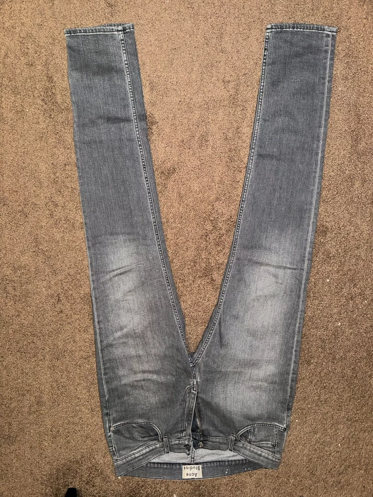 Acne Studios Denim Acne Studios Ace Light Grey Stretch Denim Jeans Gray