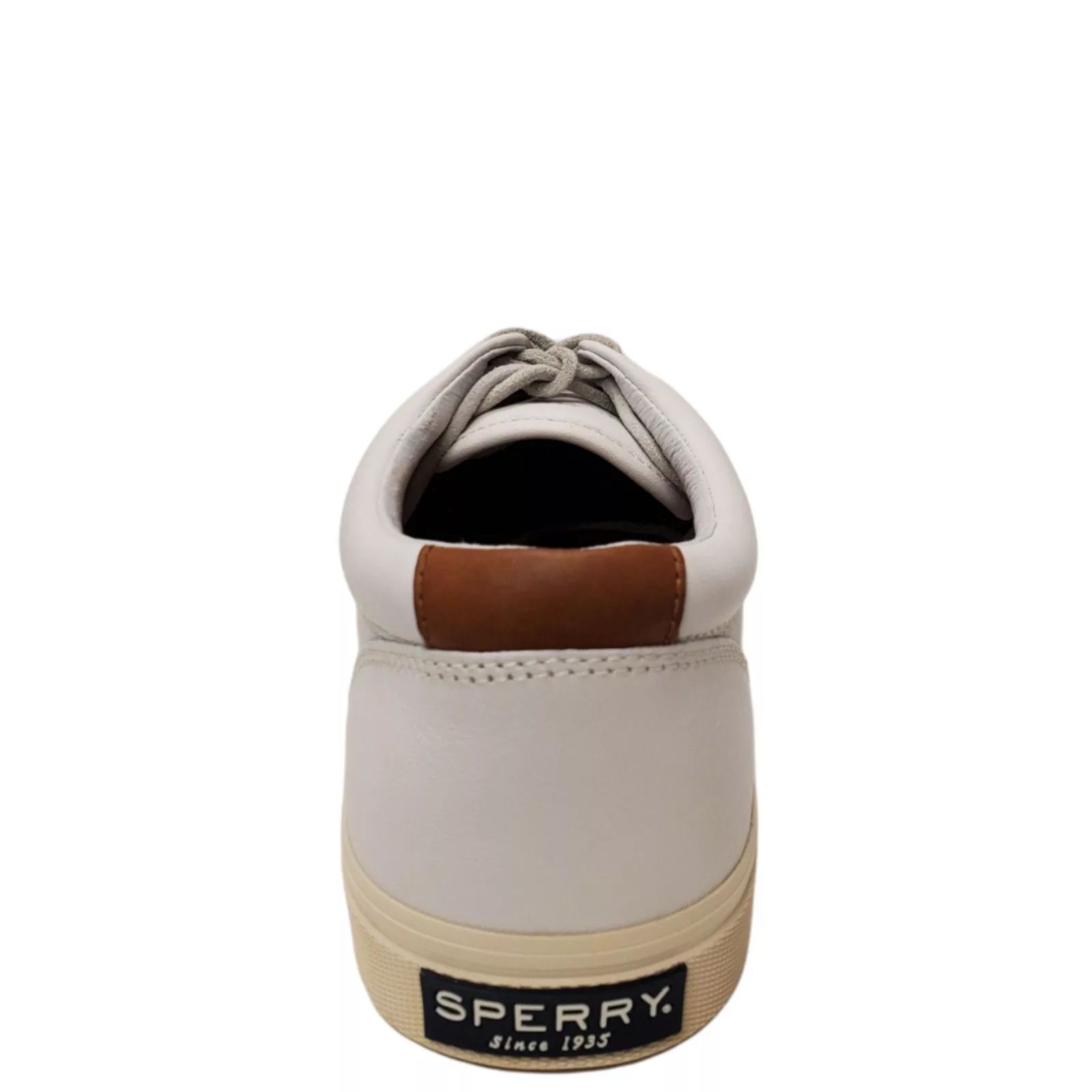 Sperry Low Top Sneakers Sperry Mens Striper Plush Wave Lace-up Sneakers Leather White