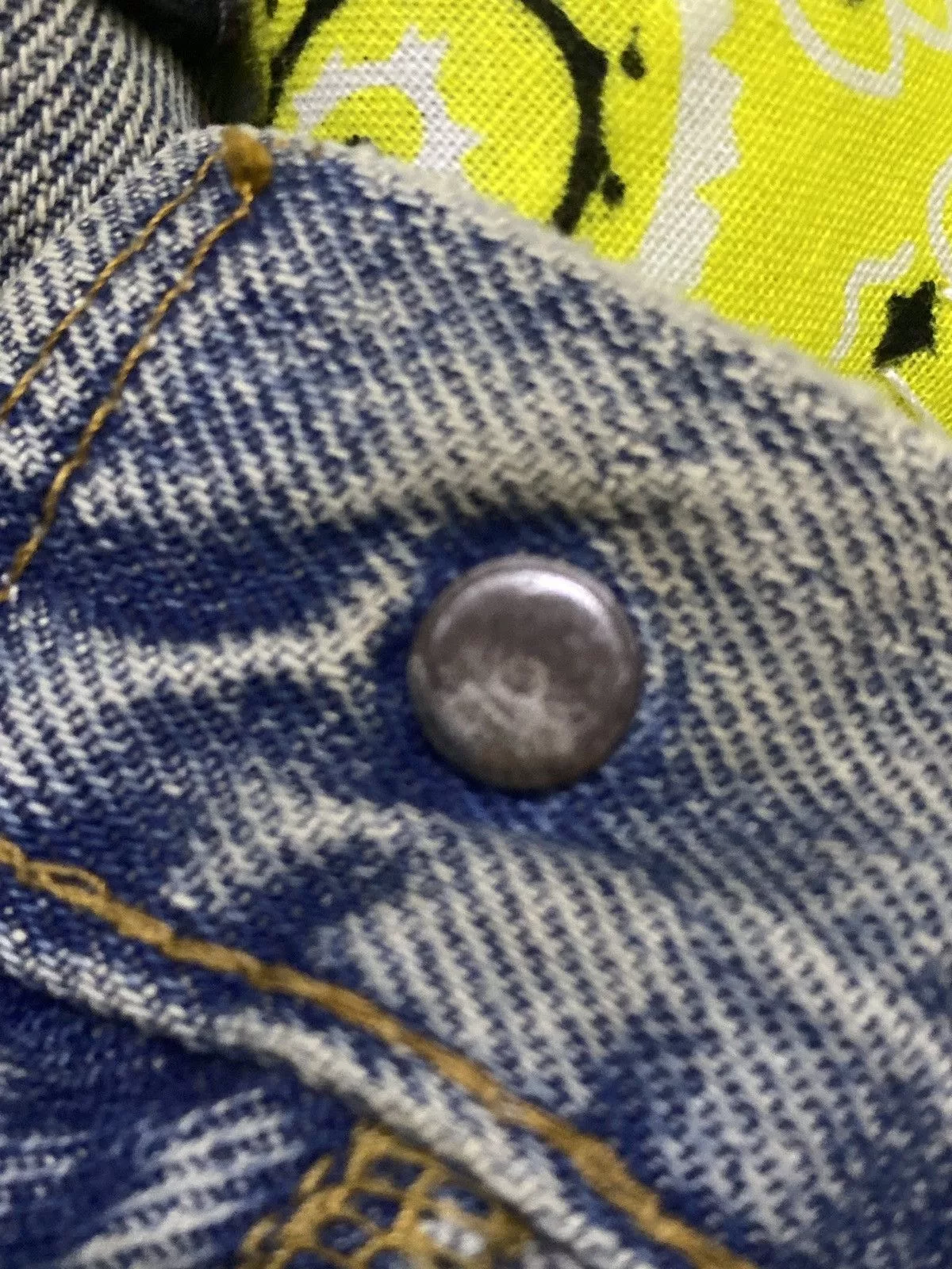 Levi's Denim Levi's × Vintage Vintage Thrashed Distressed Custom Levis Selvedge Button 6 Blue