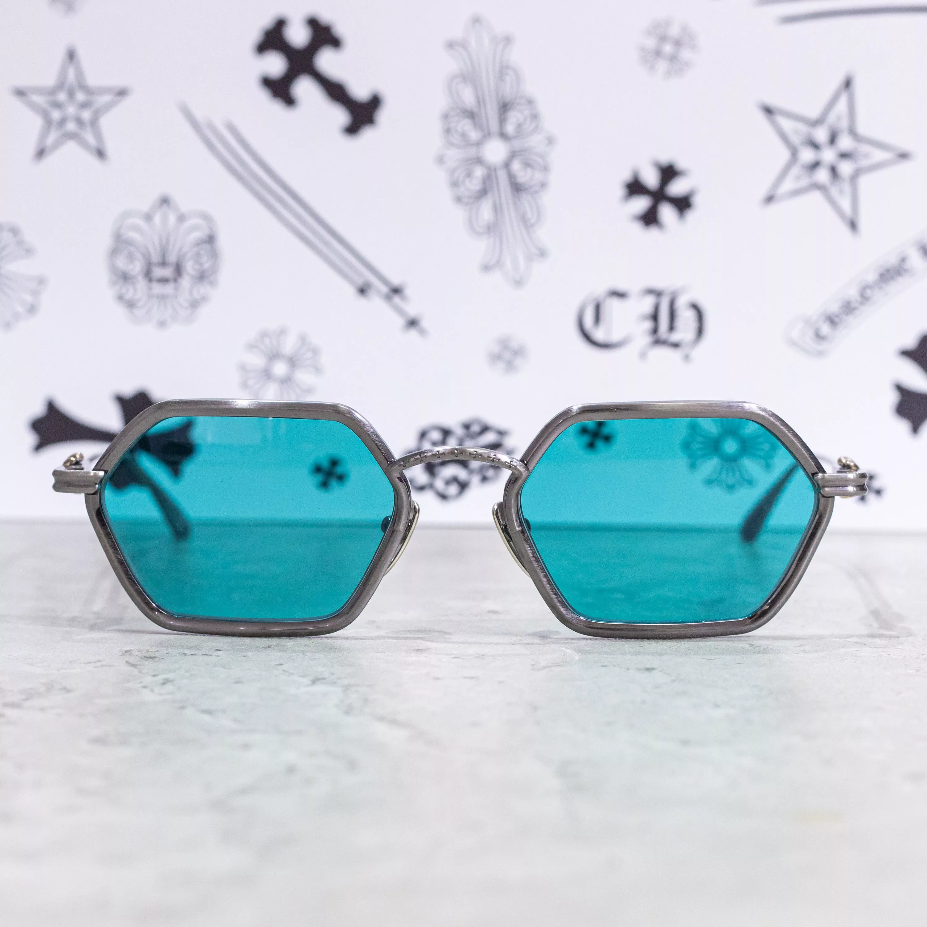 Chrome Hearts Sunglasses CHROME HEARTS DATASS PEWTER Silver