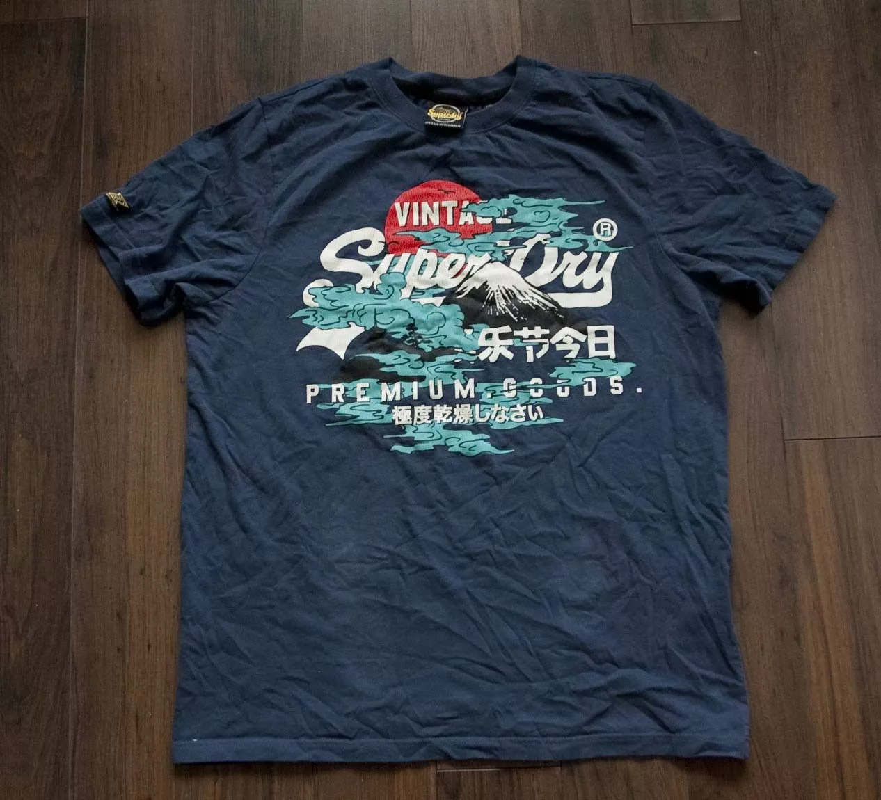Superdry Short Sleeve T Shirts Superdry T Shirt The Landscape Graphic Size L/XL Blue Streetwear