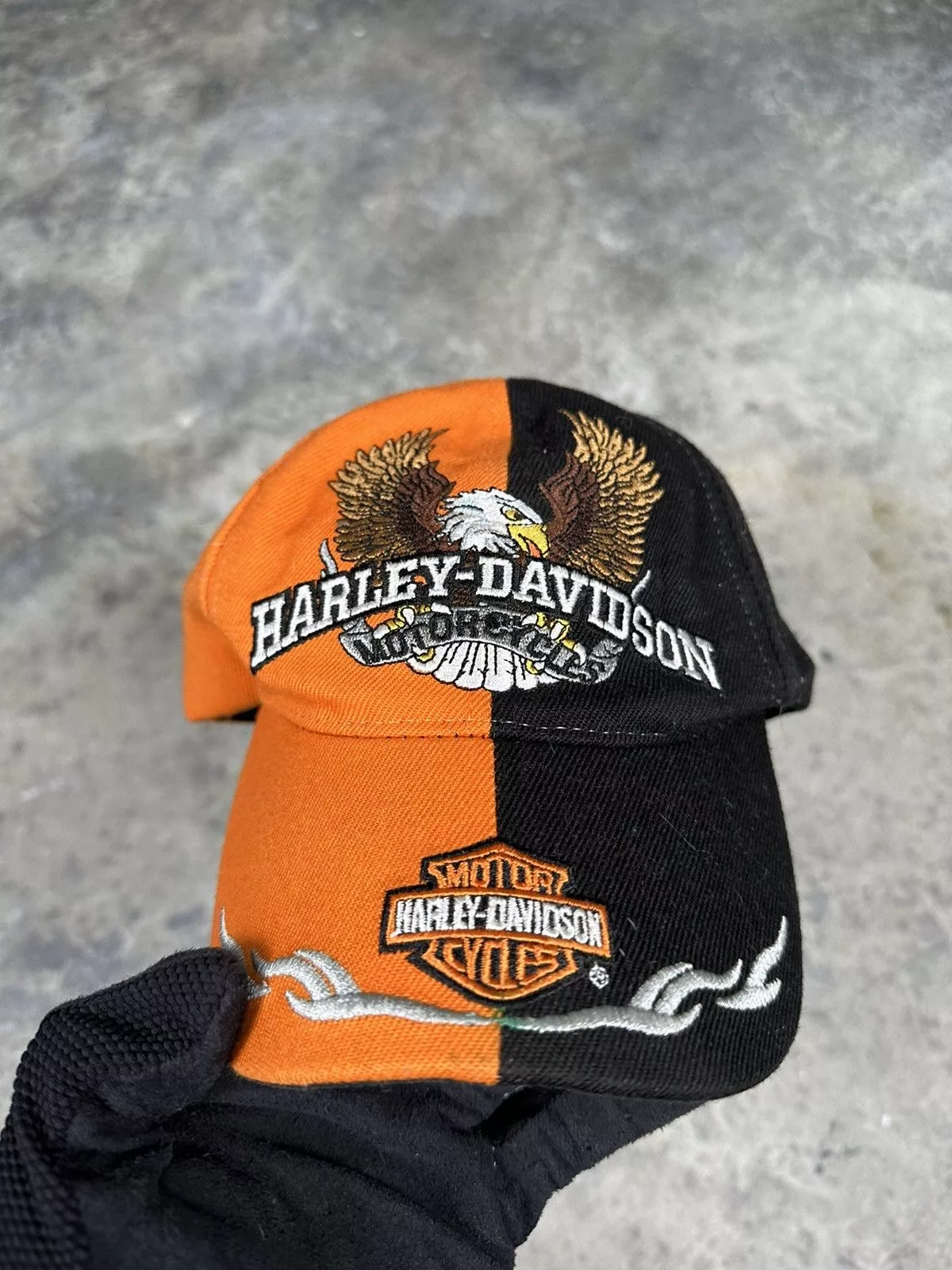 Harley Davidson Hats Harley Davidson × Vintage Vintage Harley Davidson Hat Orange