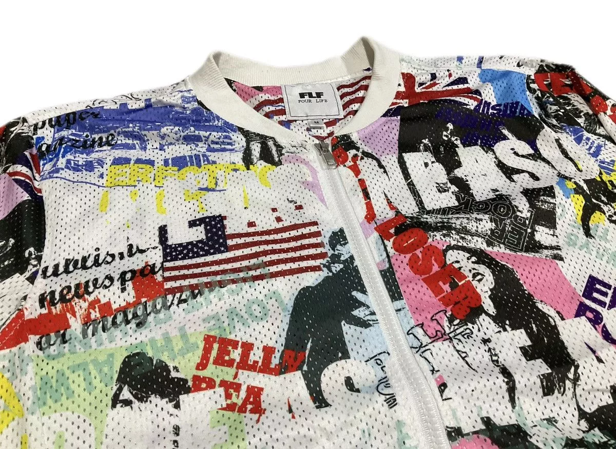 Hysteric Glamour Light Jackets Hysteric Glamour × Japanese Brand × Seditionaries 🔥Sick Y2K FLF Four Life Mesh Jacket Punk Hysteric Style White
