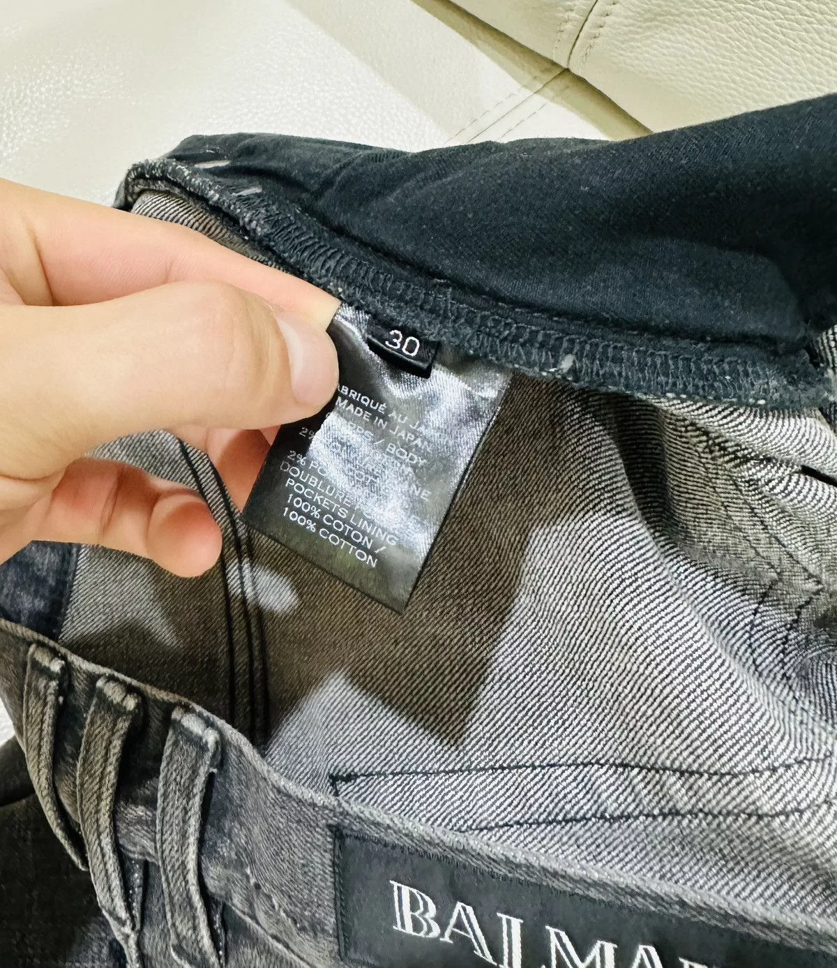 Balmain Denim Balmain Collection Distressed Jeans Gray