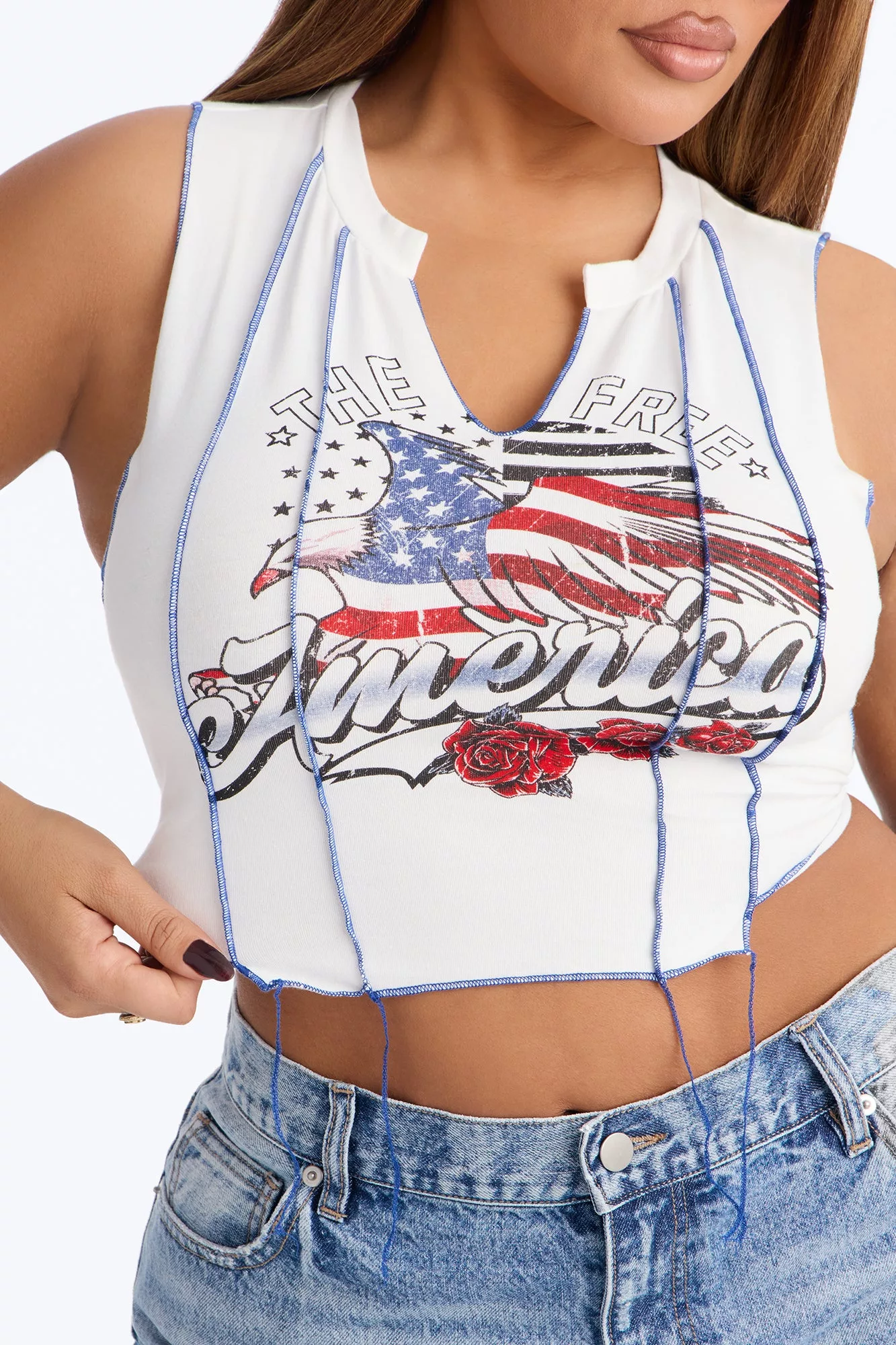 The Free America Tank Top - White