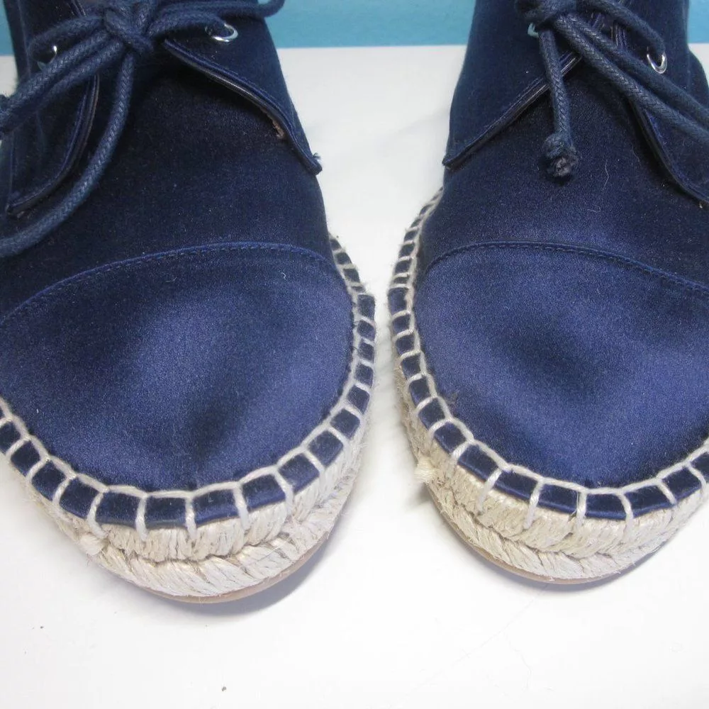 Tabitha Simmons Flats Tabitha Simmons Blue Satin Espadrilles 38 7.5