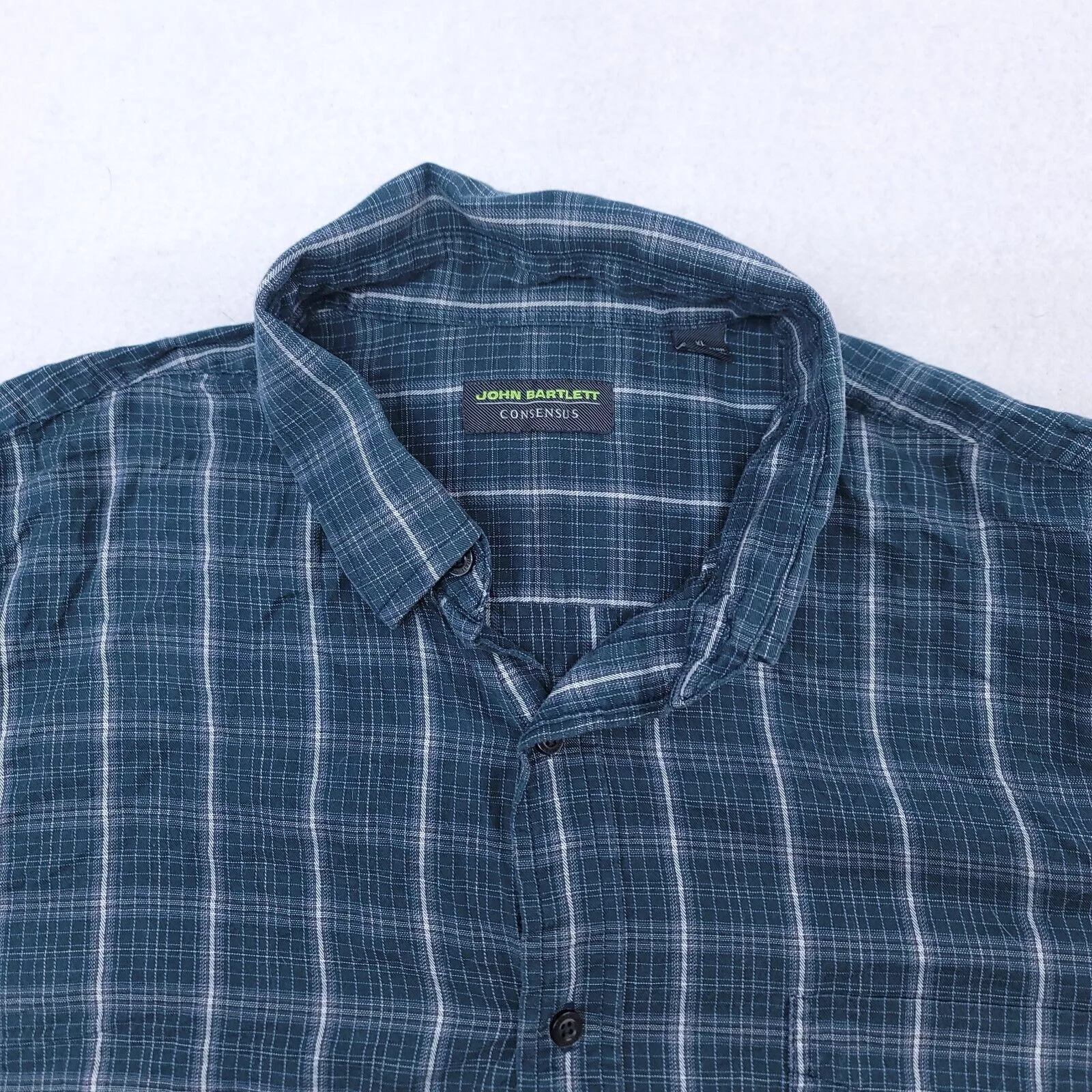 John Bartlett Shirts Button Ups John Bartlett Tartan Flannel Button Shirt Mens Size XL Green
