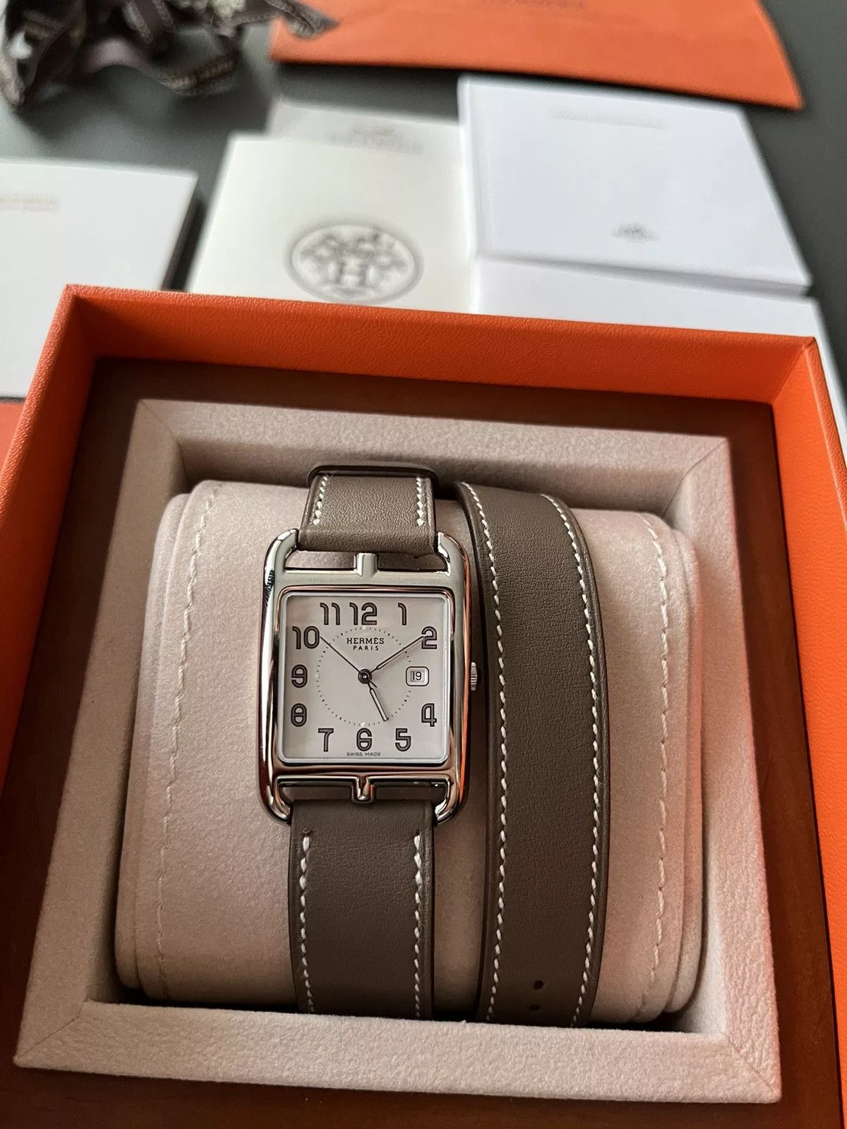 Hermes Watches Brand New Giftable Hermes Classic Cape Cod Large Model Gray