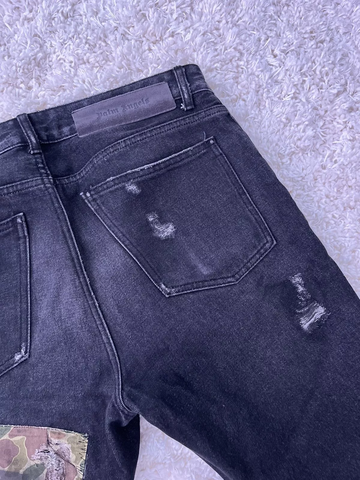 Palm Angels Denim Palm Angels Patchwork Jeans Black