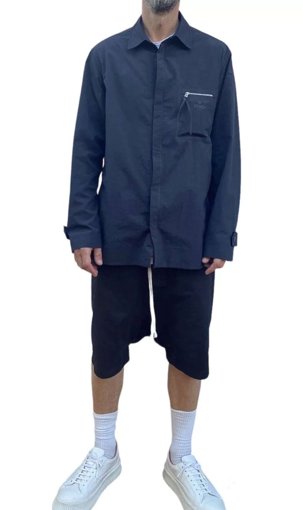 Fendi Light Jackets NEW Fendi Interlock light windbreaker shirt jacket Blue