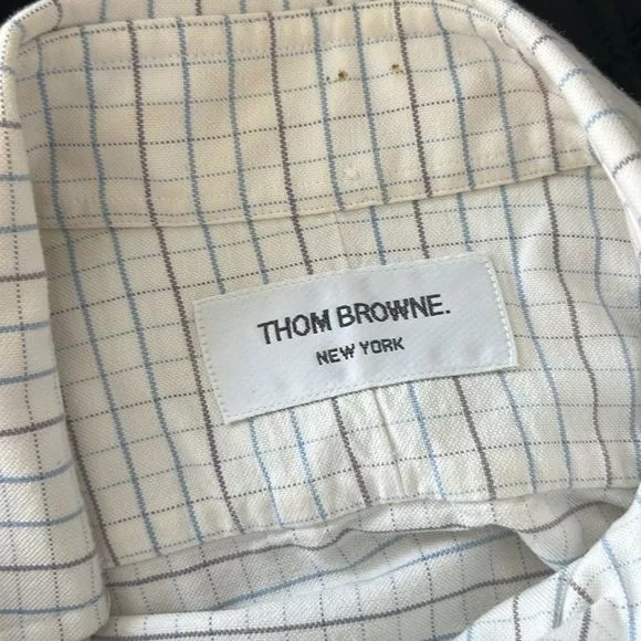 Thom Browne Shirts Button Ups Thom Browne Thom Brown Poplin Cotton 2009 Gridded Frayed Sleeveless Men' White