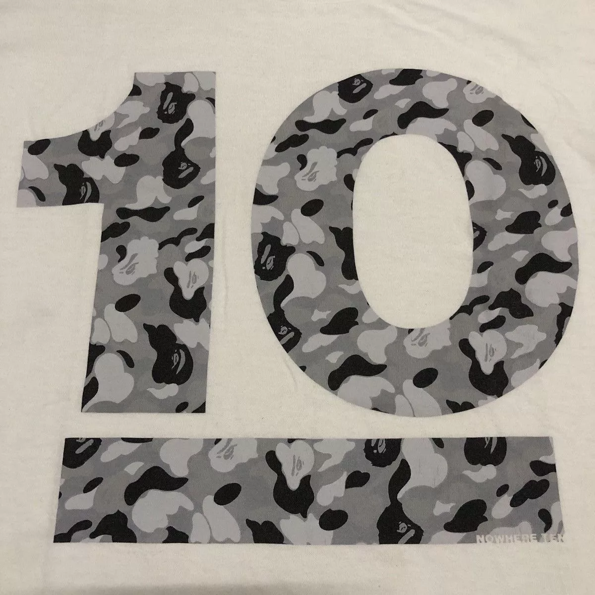 Bape Short Sleeve T Shirts Bape × Vintage OG NIGO A Bathing Ape BAPE 10th Anniversary T-shirts White