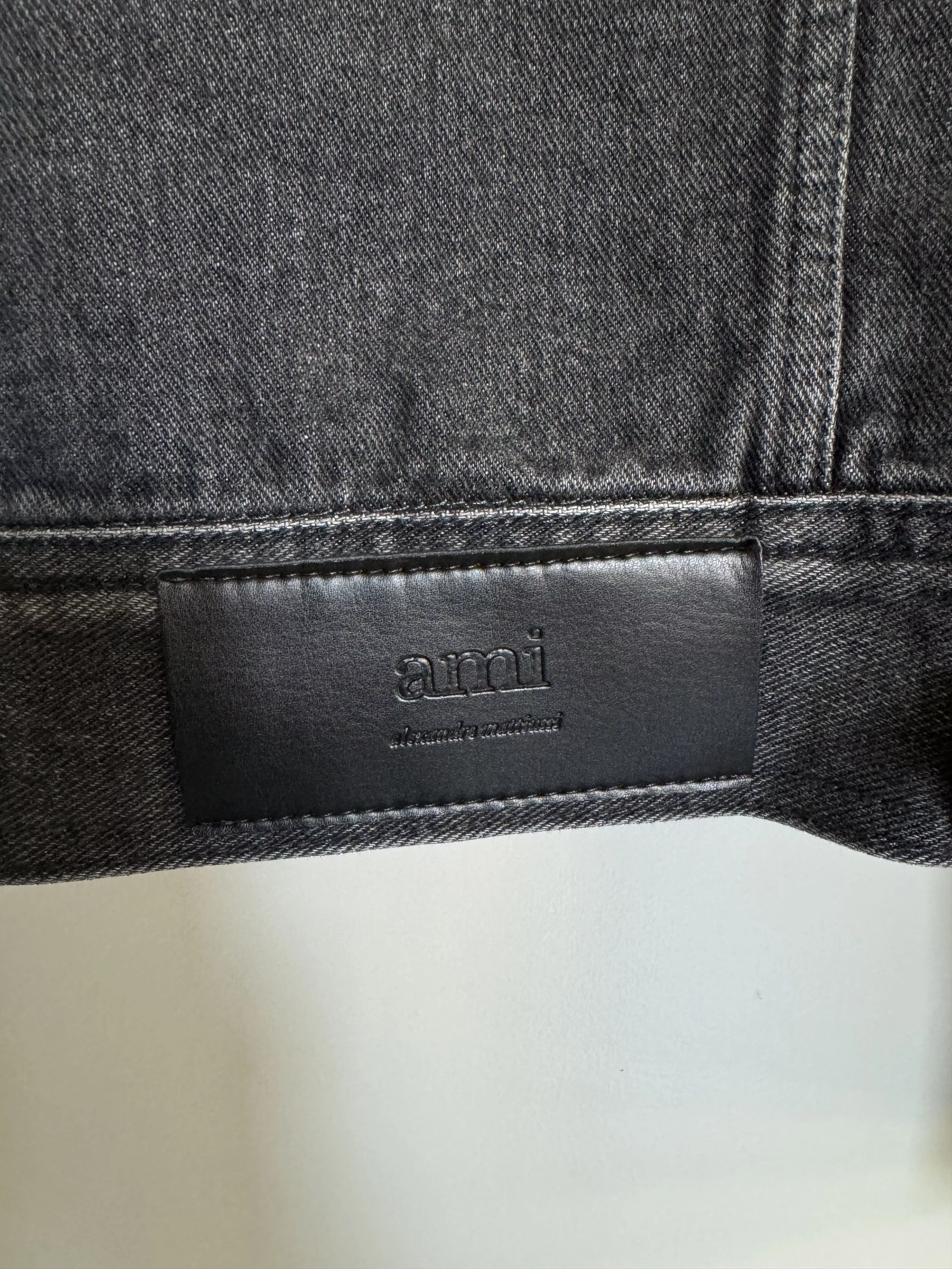 AMI Denim Jackets AMI Button-Up Denim Jacket Gray