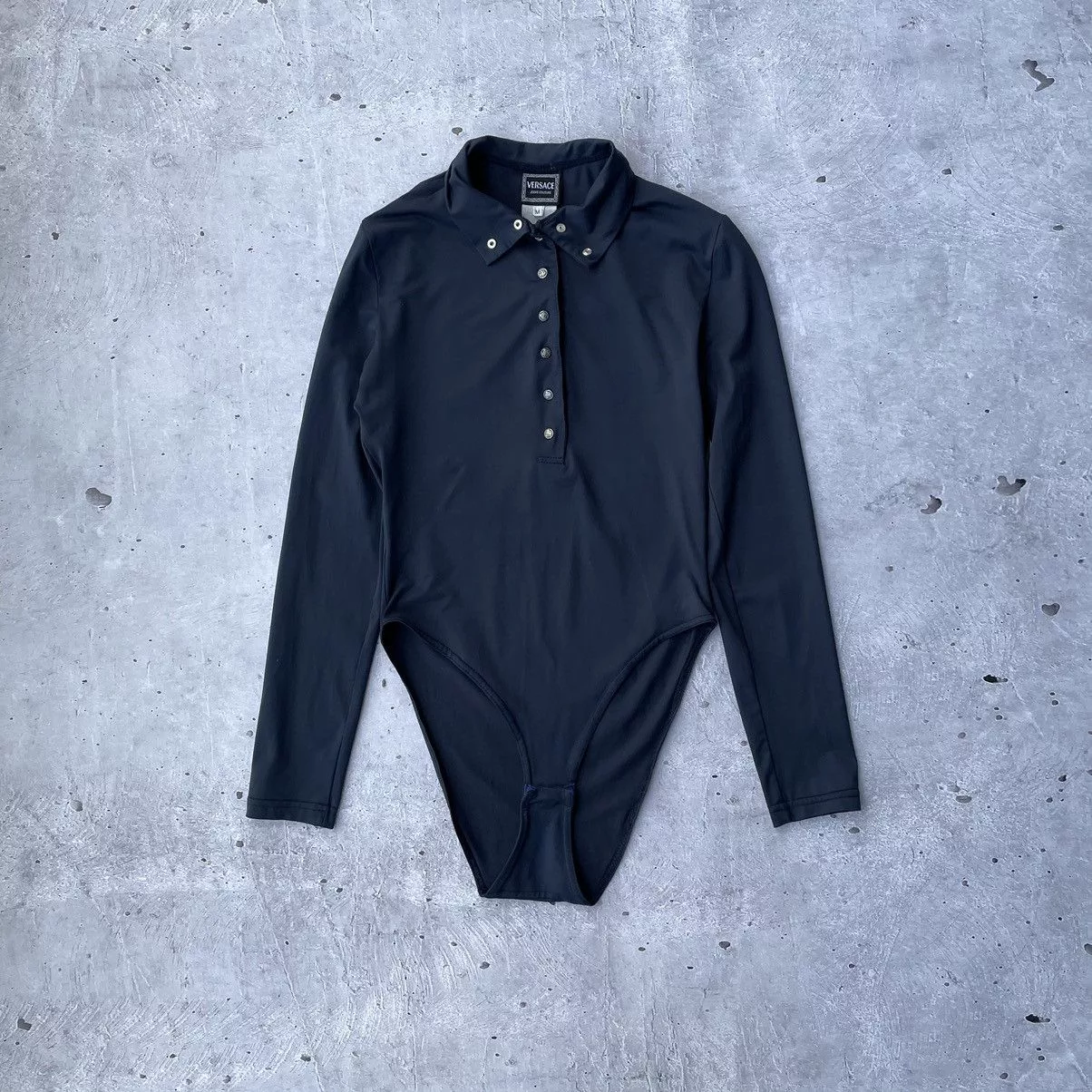 Designer Bodysuits Designer × Versace × Vintage 🔥rare🔥vintage Versace Jeans Couture bodysuit Blue