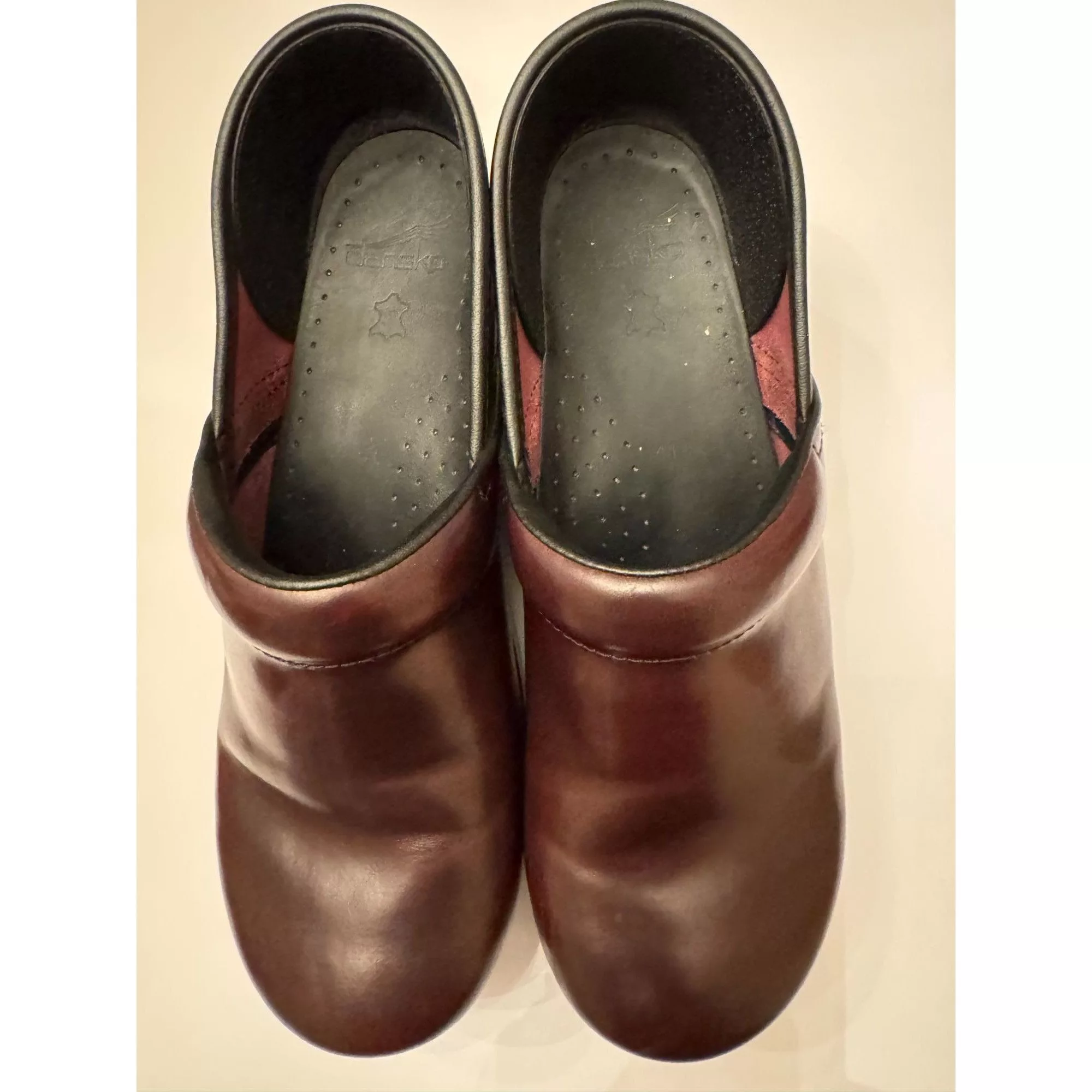 Dansko Mules Dansko Professional Burgundy Leather Clogs Size 41 Worn twi Red