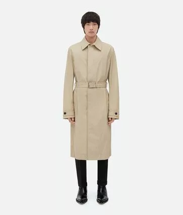 Bottega Veneta Parkas Bottega Veneta Coated Cotton Coat Beige