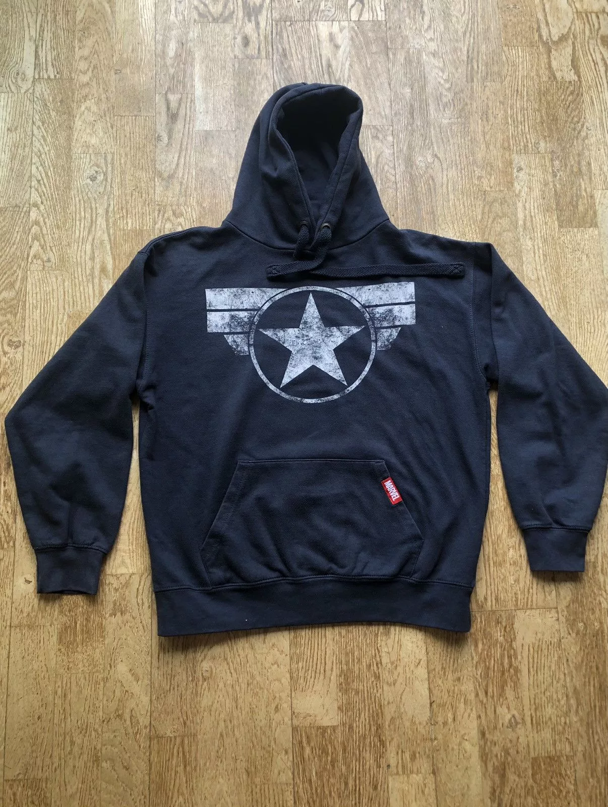 Marvel Comics Sweatshirts Hoodies Marvel Comics × Vintage CAPTAIN AMERICAN VINTAGE MARVEL COMICS SERIES MOVIE HOODIE Blue