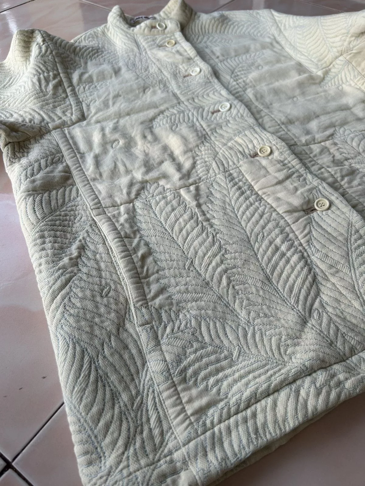 Issey Miyake Light Jackets Issey Miyake Mandarin Colar Button Ups Jacket White