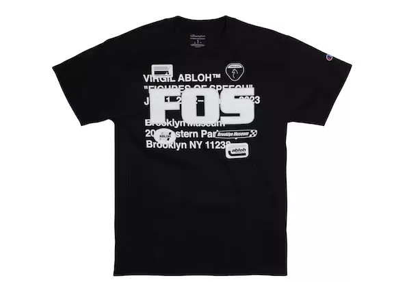Virgil Abloh Short Sleeve T Shirts Virgil Abloh Brooklyn Museum FOS Abloh BKM T-shirt Black
