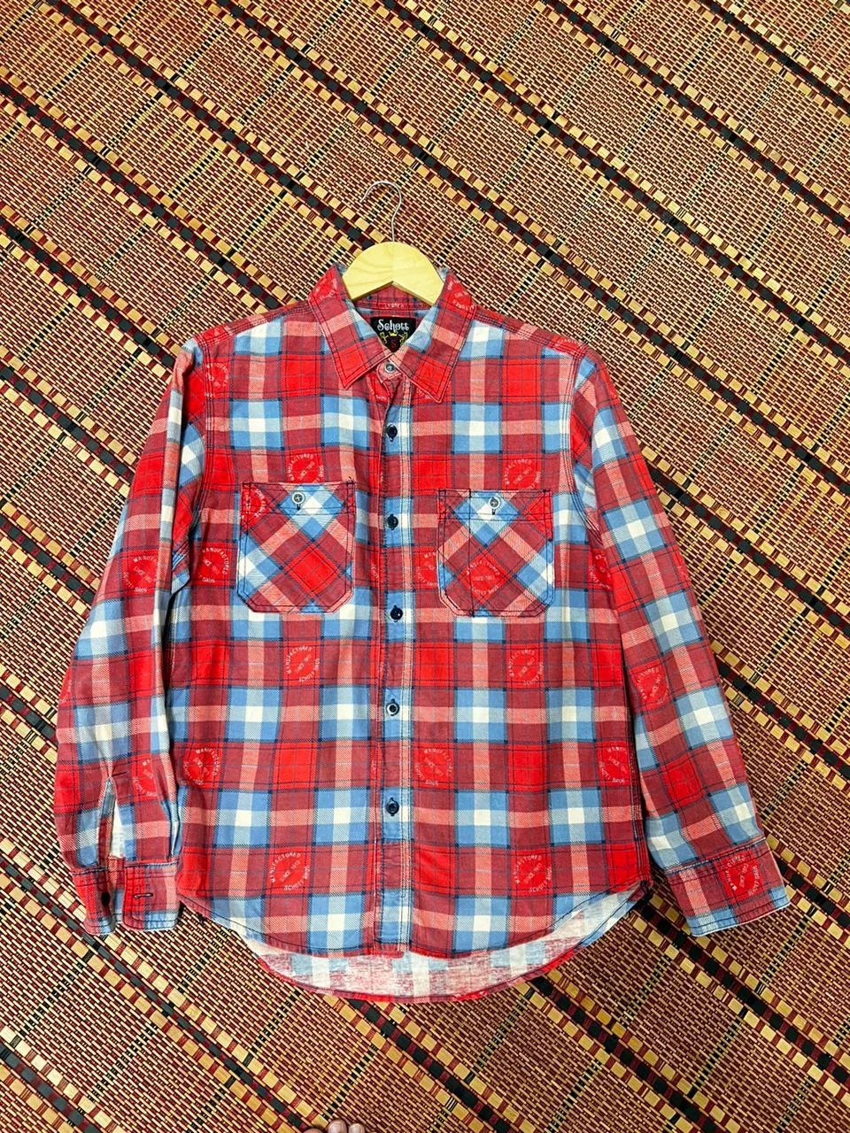 Schott Shirts Button Ups Schott Bros NYC Flannel Red