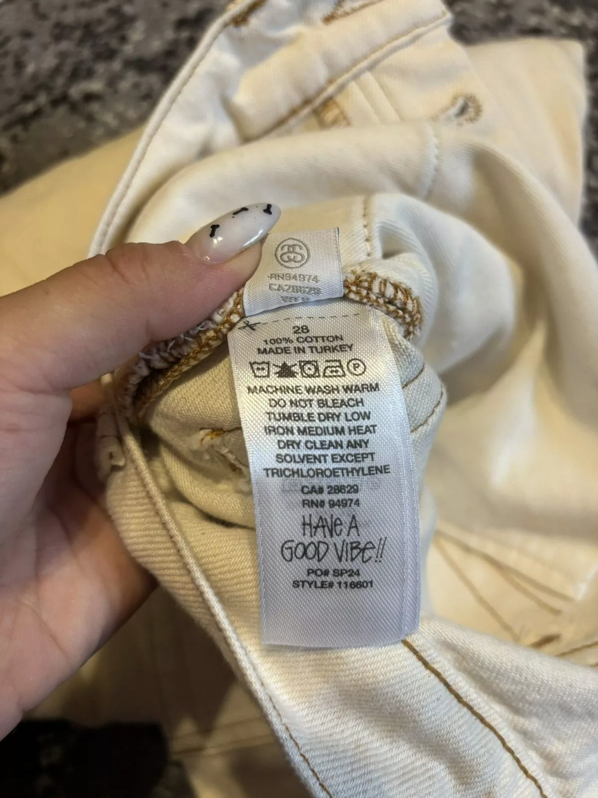 Japanese Brand Jeans Japanese Brand × Stussy Stussy Classic Jeans Model Track Pants Beige Streetwear