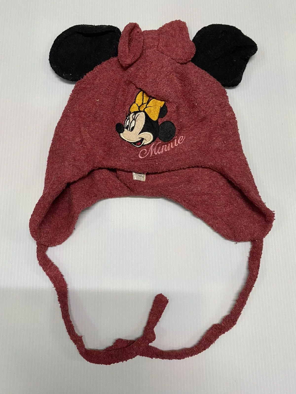 Mickey Mouse Hats Mickey Mouse × Vintage Minnie Mouse Earflap Winter Beanie Hat Red
