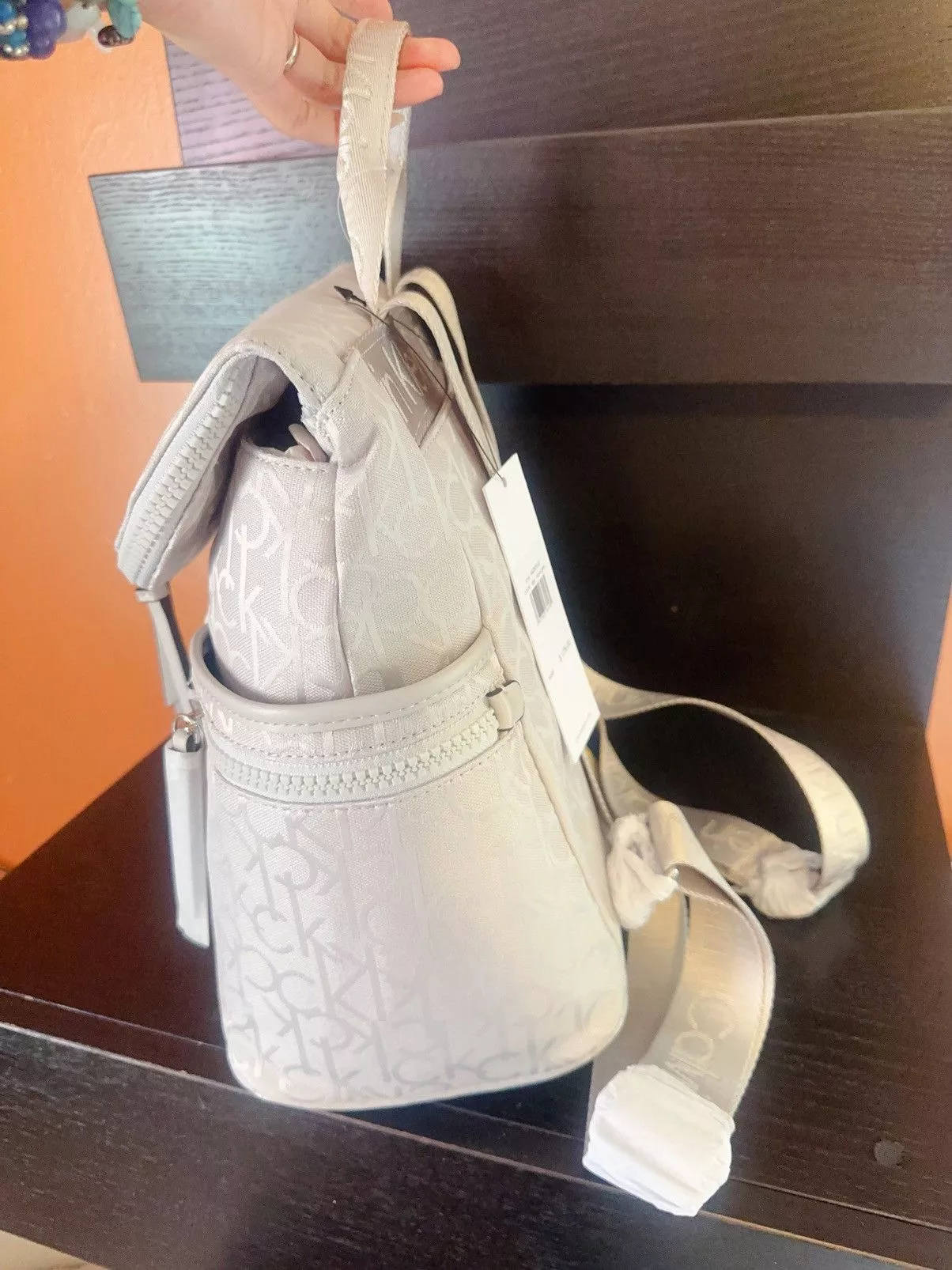 Calvin Klein Backpacks $178 Calvin Klein Shine Convertible Zip-round Beige