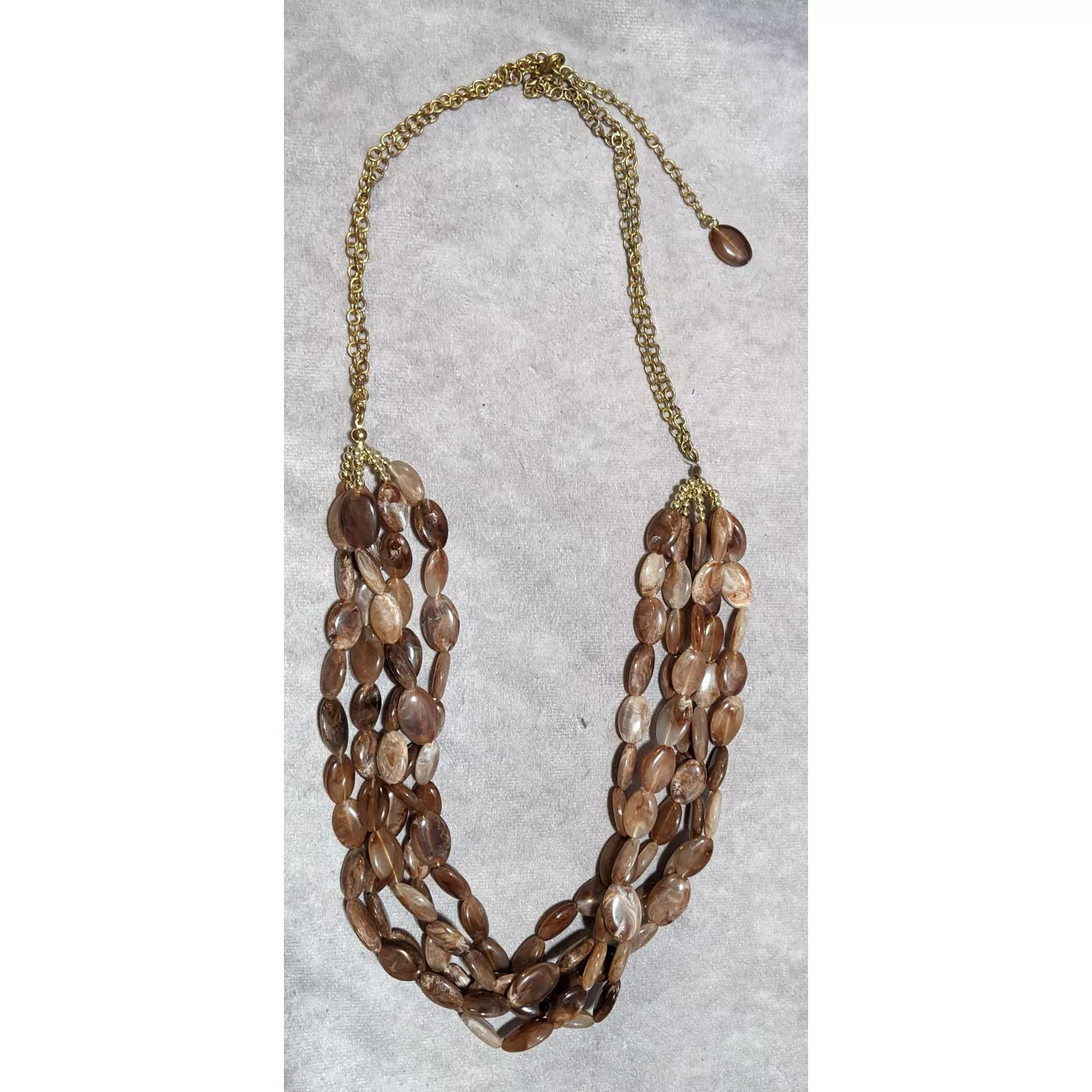 Other Necklaces Other Earthy Multilayer Marbled Beaded Necklace Brown