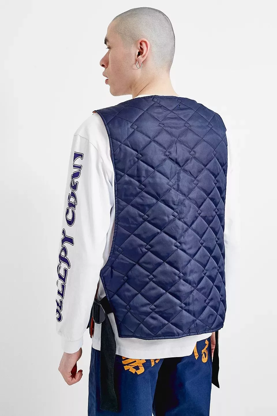 Other Vests Other HANGER UO Exclusive Navy Quilted Ripstop Gilet Blue Streetwear